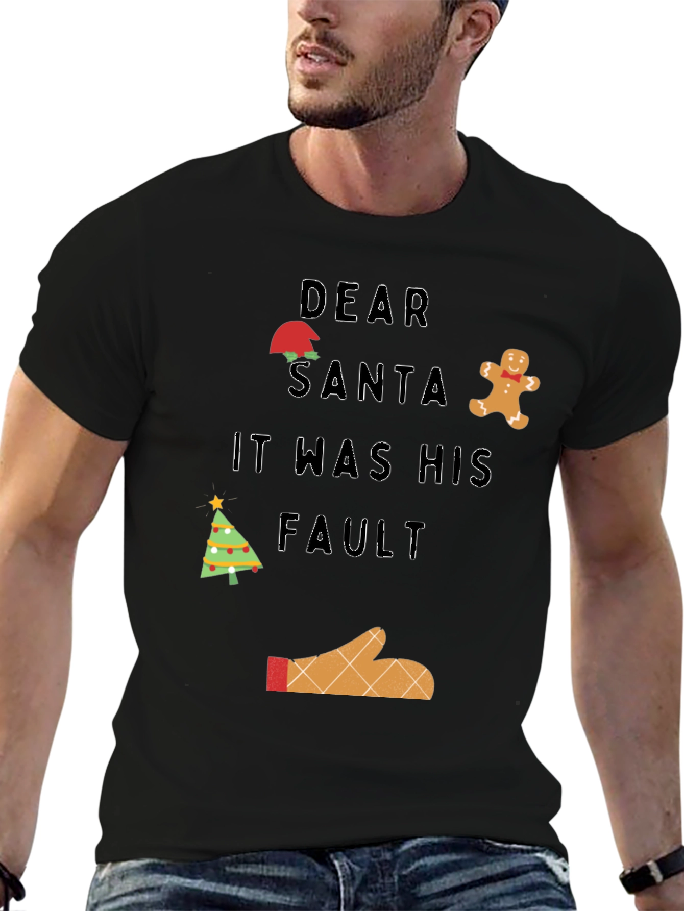 Dear Santa It Was His Fault Christmas T-Shirt