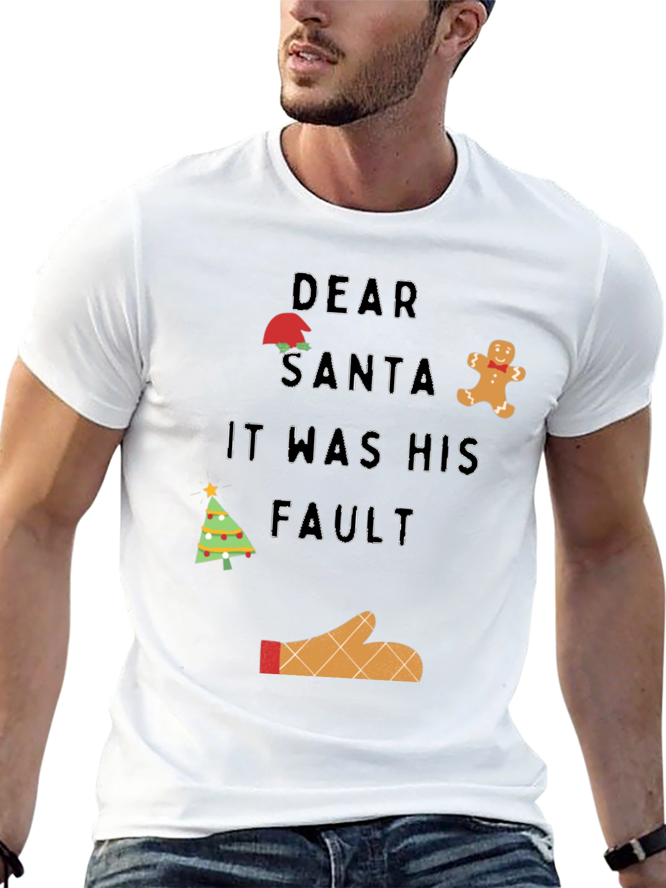 Dear Santa It Was His Fault Christmas T-Shirt