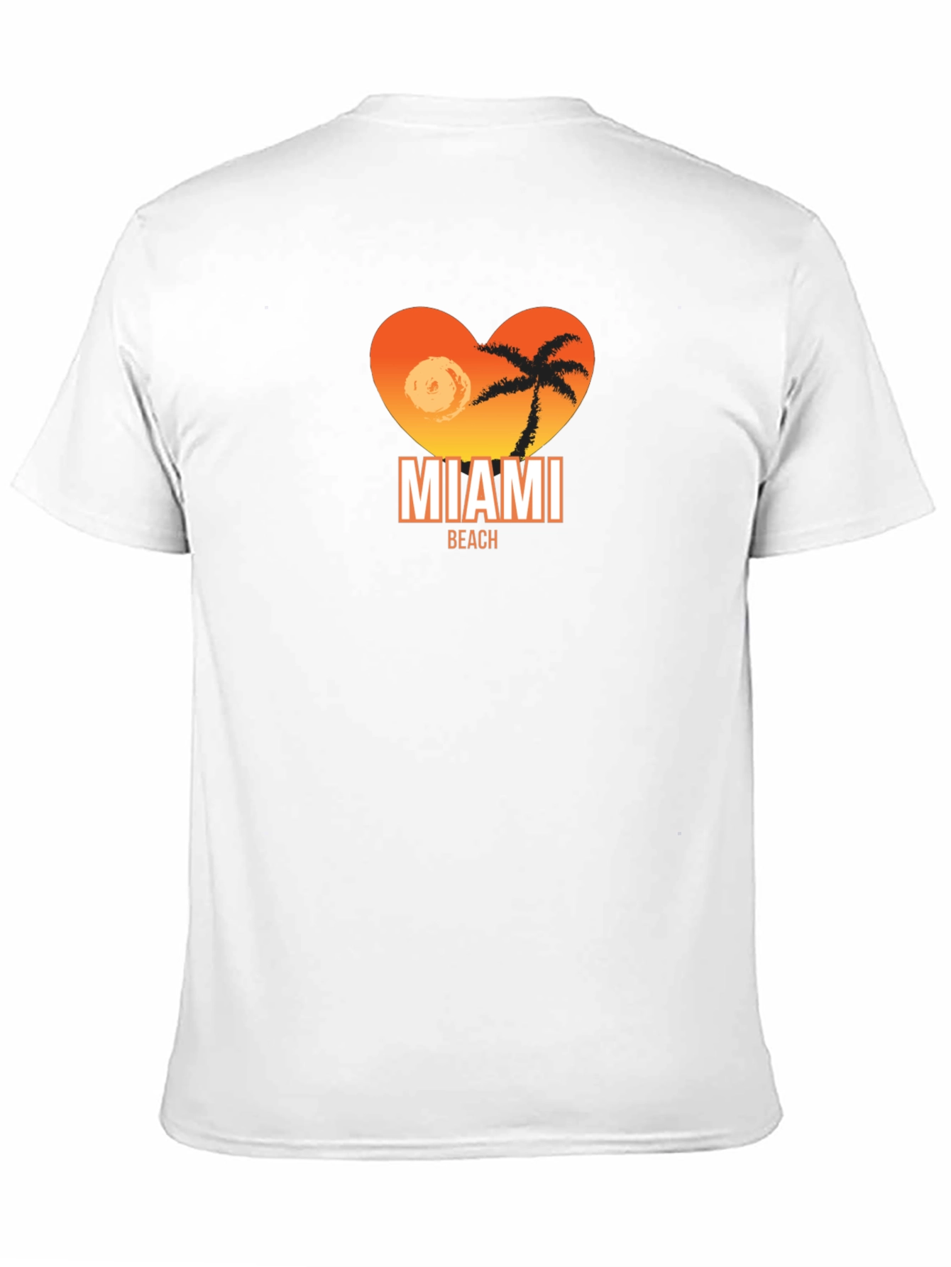Miami Beach Heart Graphic T-Shirt - Black