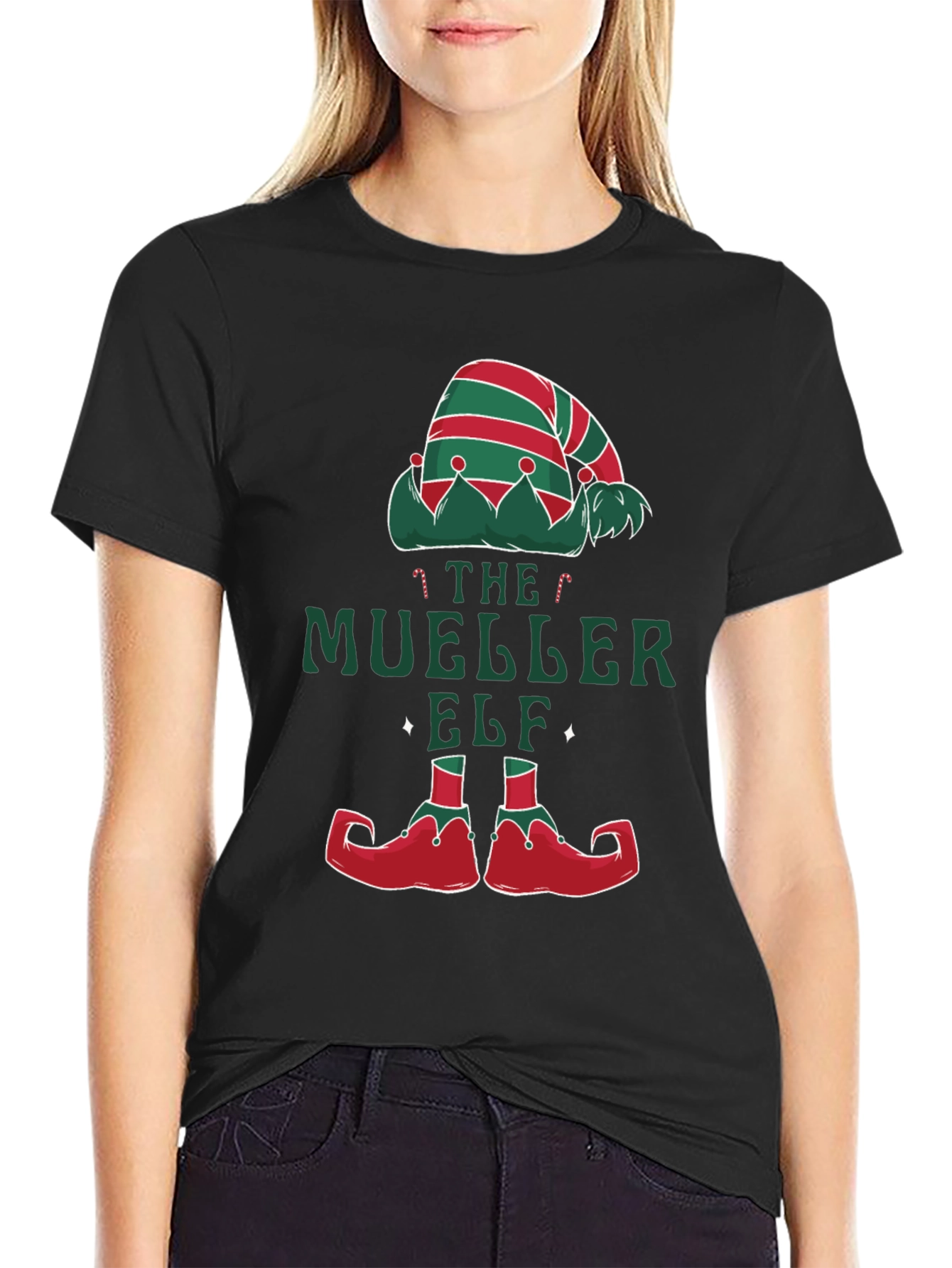 The Mueller Elf Christmas Holiday Graphic Tee Shirt