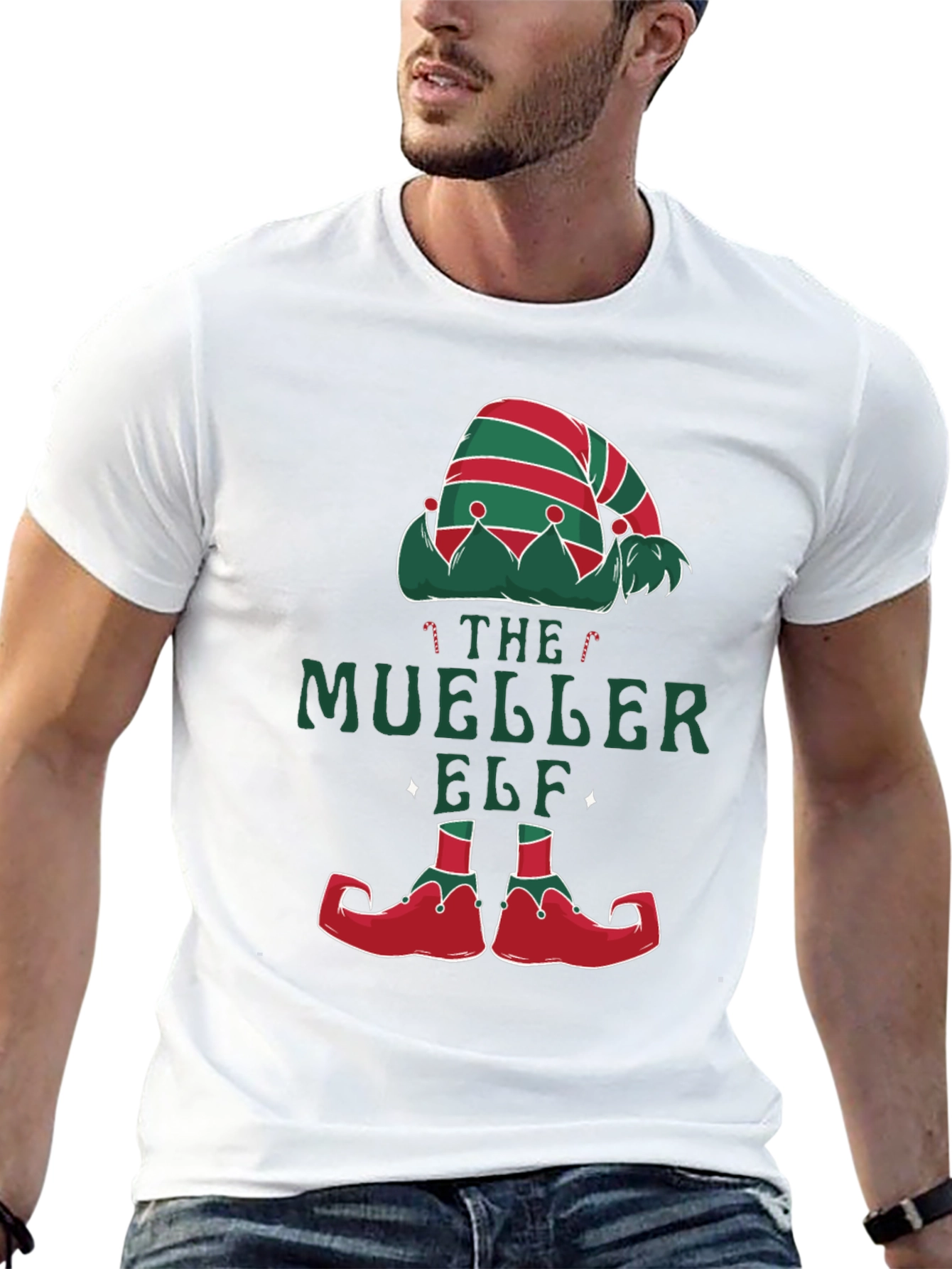 The Mueller Elf Christmas Holiday Graphic Tee Shirt