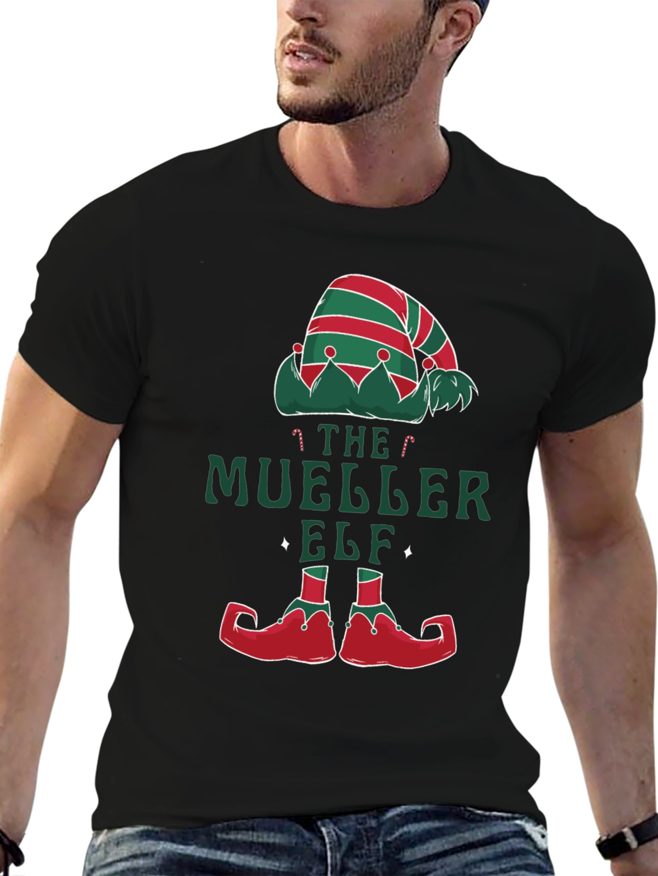 The Mueller Elf Christmas Holiday Graphic Tee Shirt