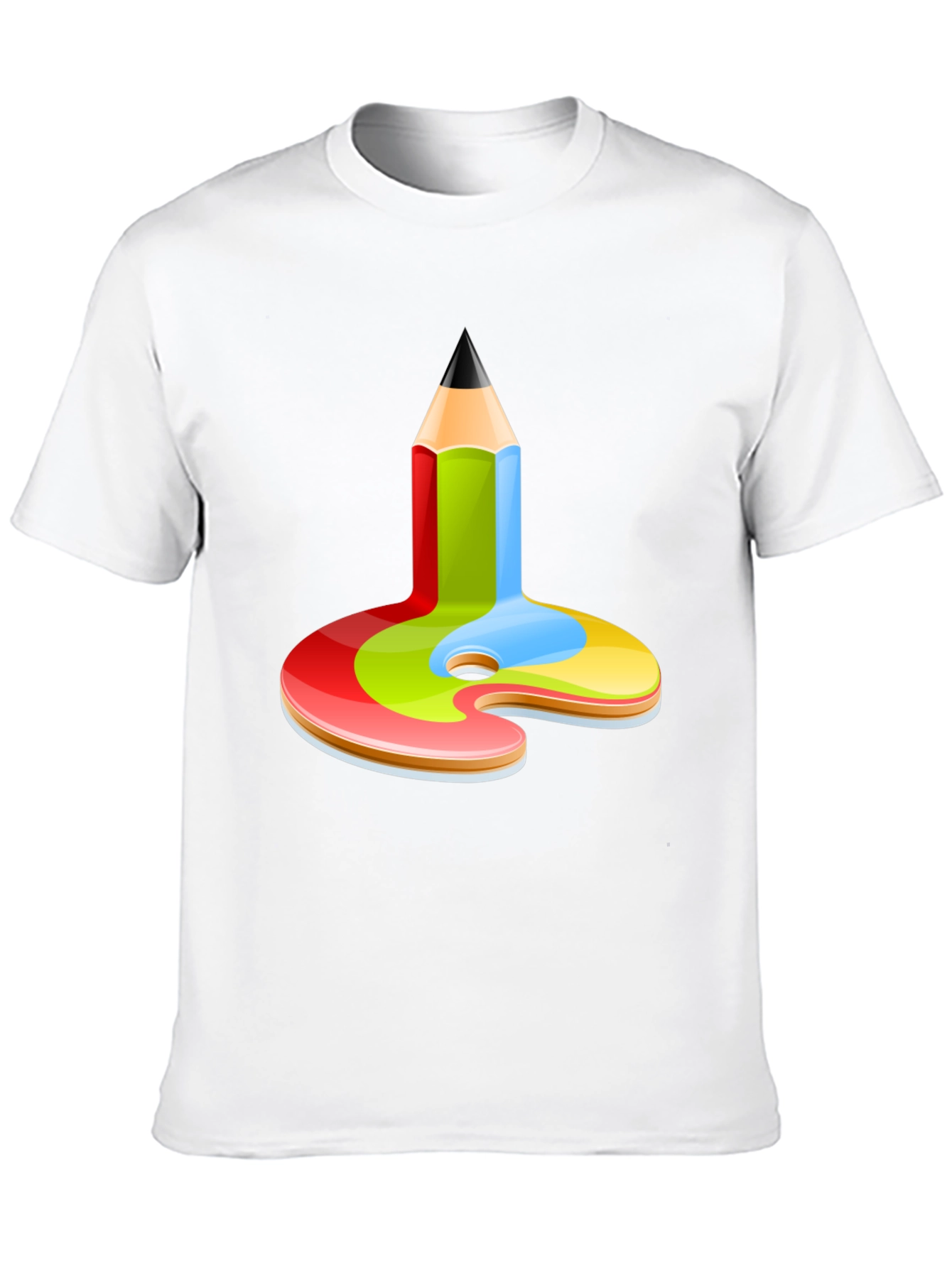 Artist Palette Pencil Graphic Tee - Black Cotton