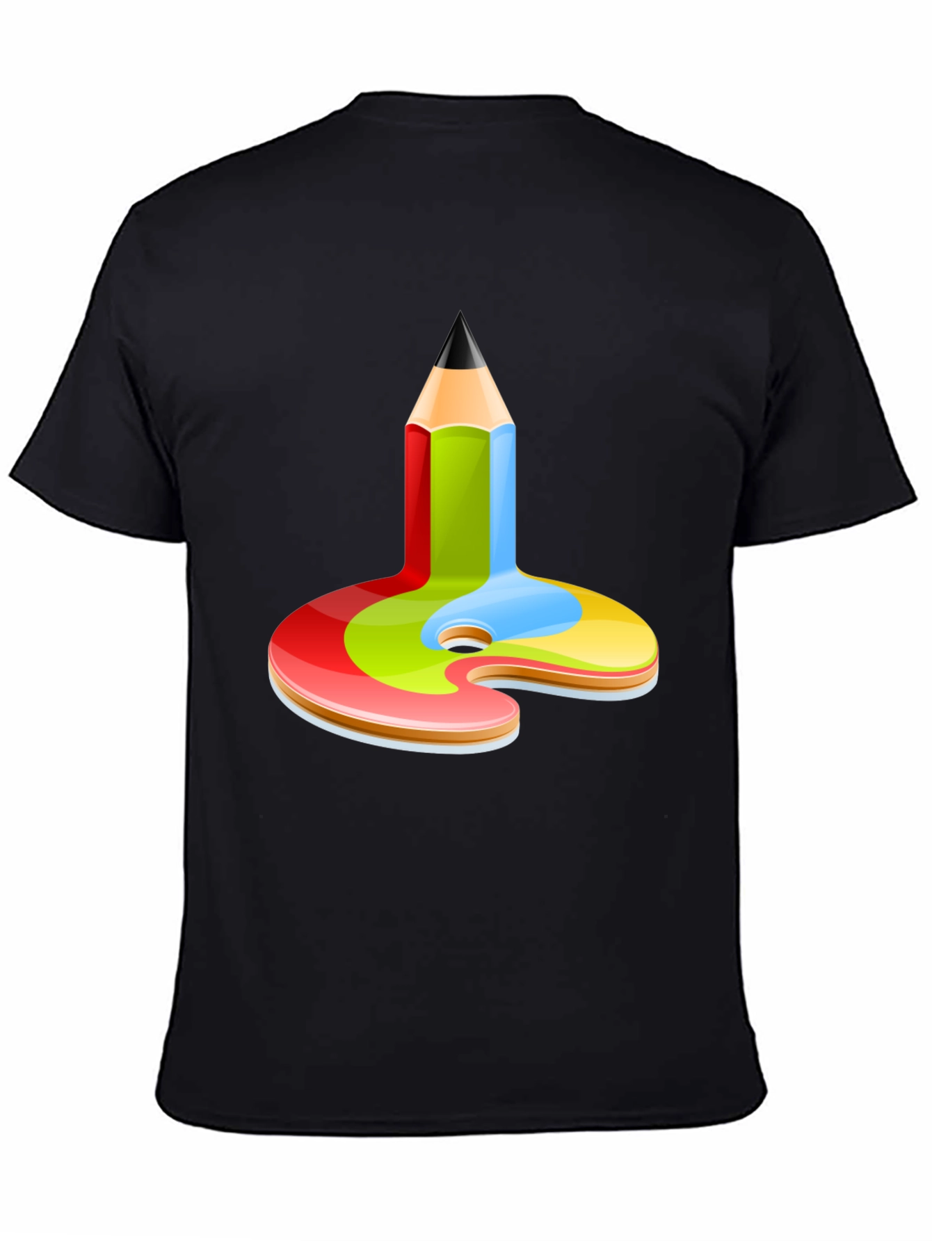 Artist Palette Pencil Graphic Tee - Black Cotton