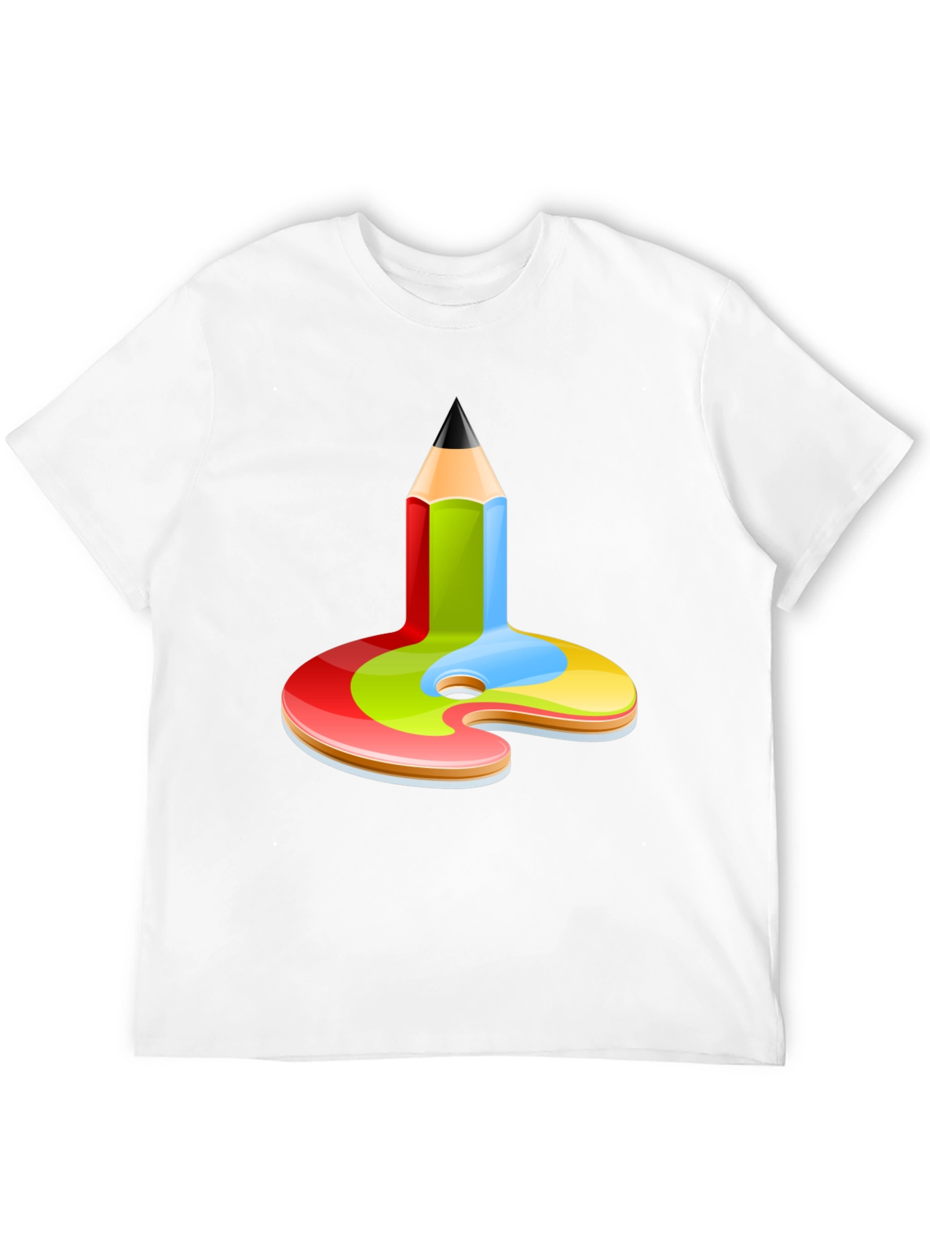 Artist Palette Pencil Graphic Tee - Black Cotton