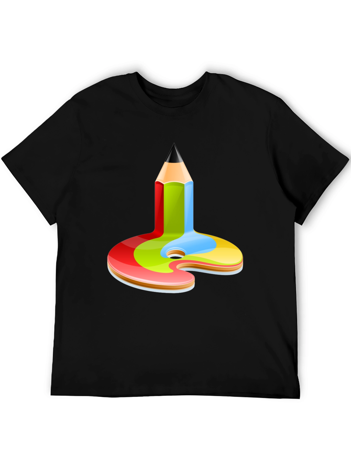 Artist Palette Pencil Graphic Tee - Black Cotton