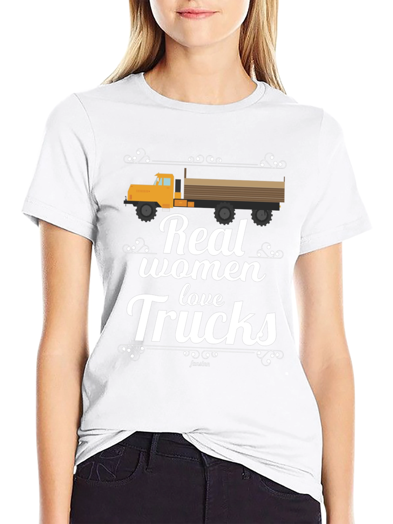 Real Women Love Trucks Black T-Shirt