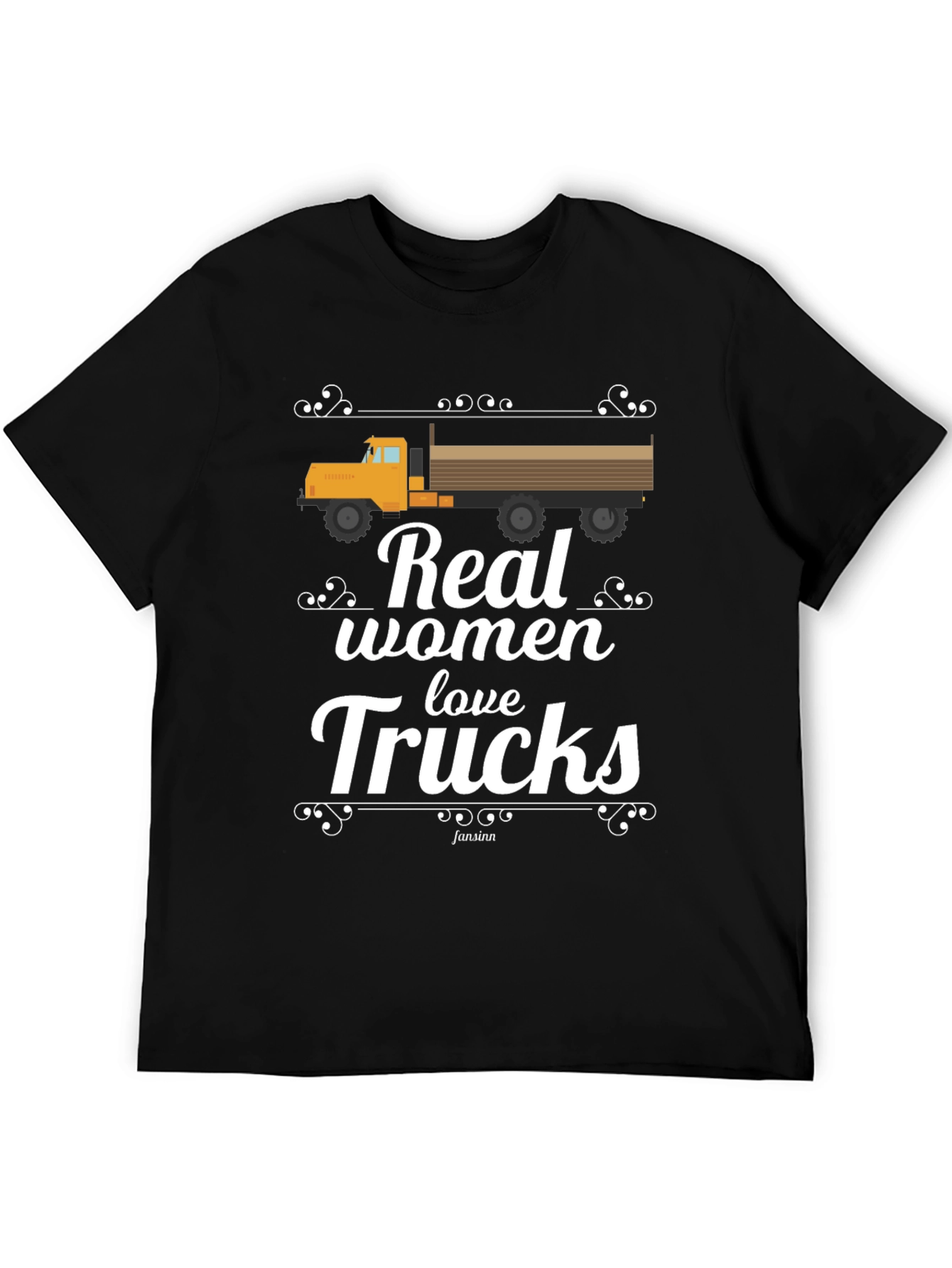 Real Women Love Trucks Black T-Shirt