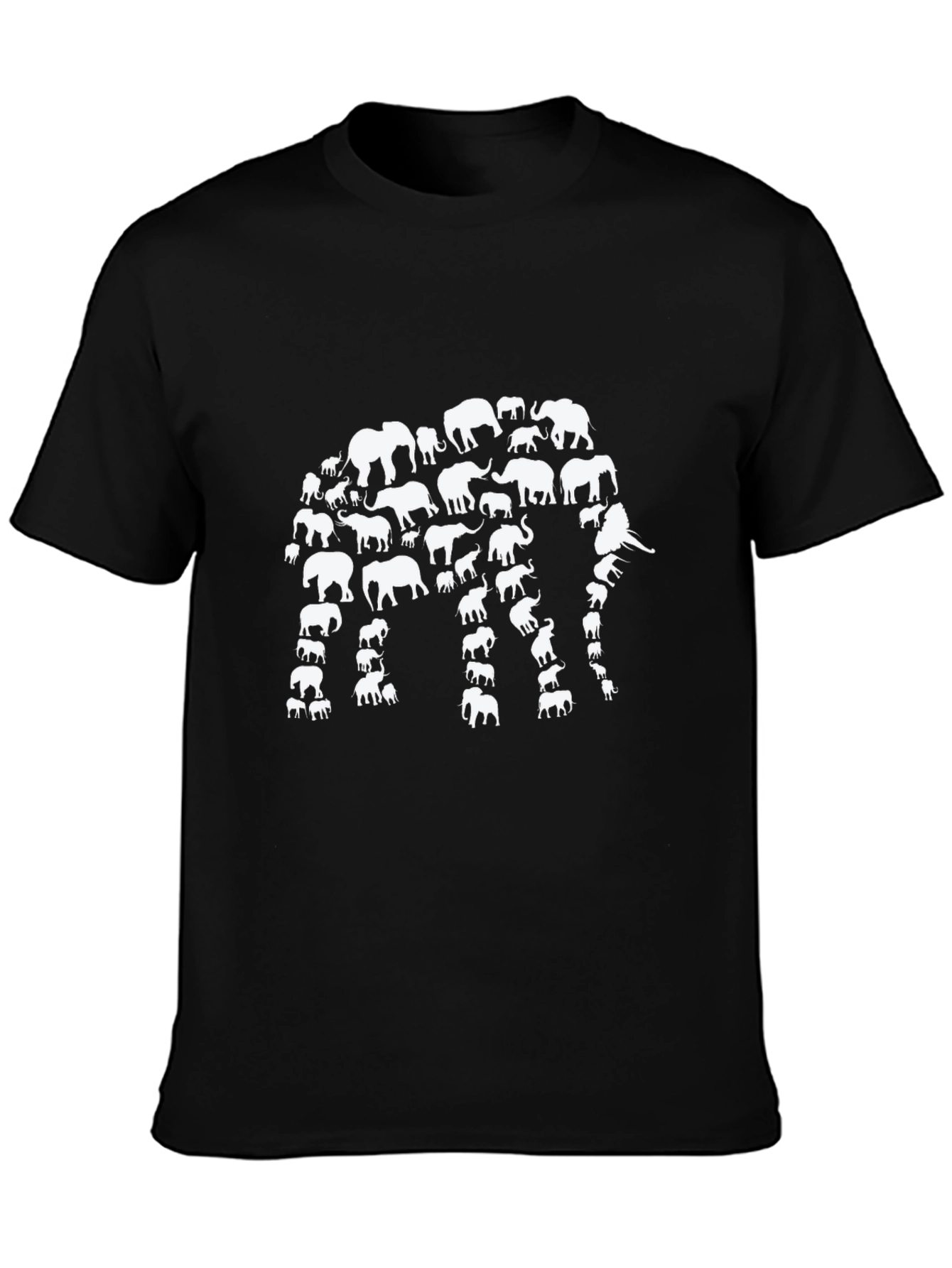 Elephant Silhouette T-Shirt - Black