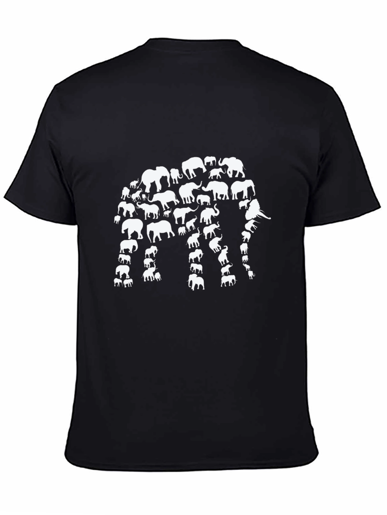 Elephant Silhouette T-Shirt - Black