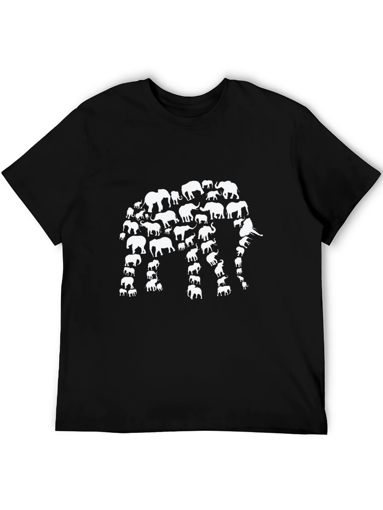 Elephant Silhouette T-Shirt - Black