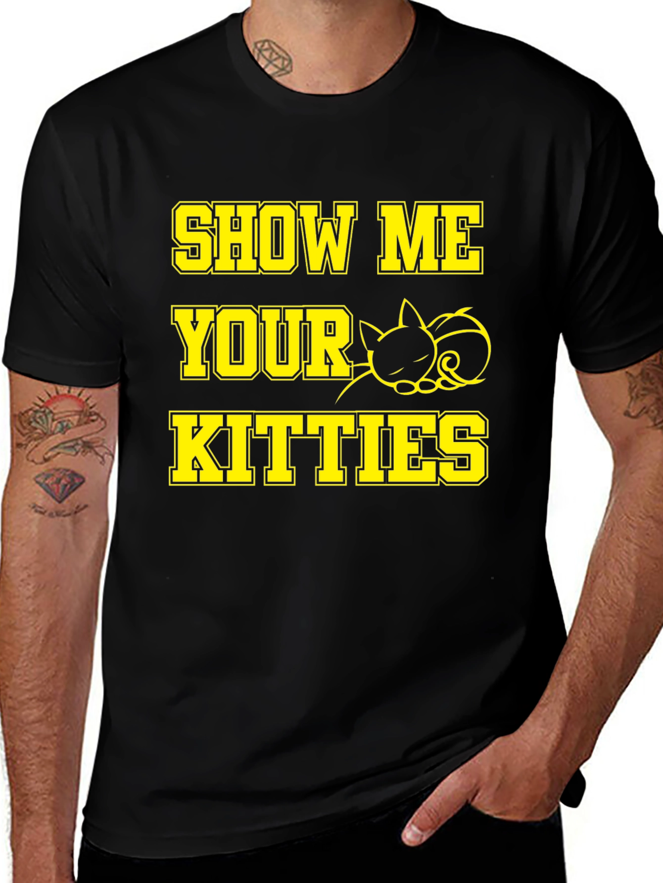 Show Me Your Kitties Cat Graphic T-Shirt