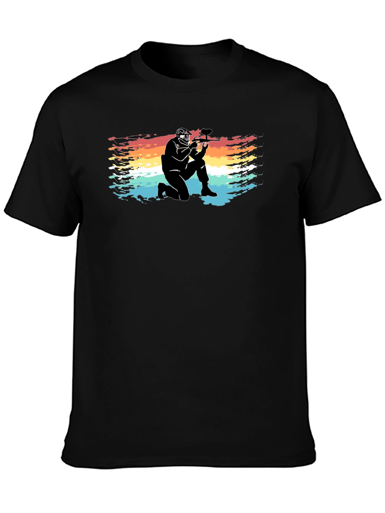 Paintball Player Graphic Tee - Cool Retro Design