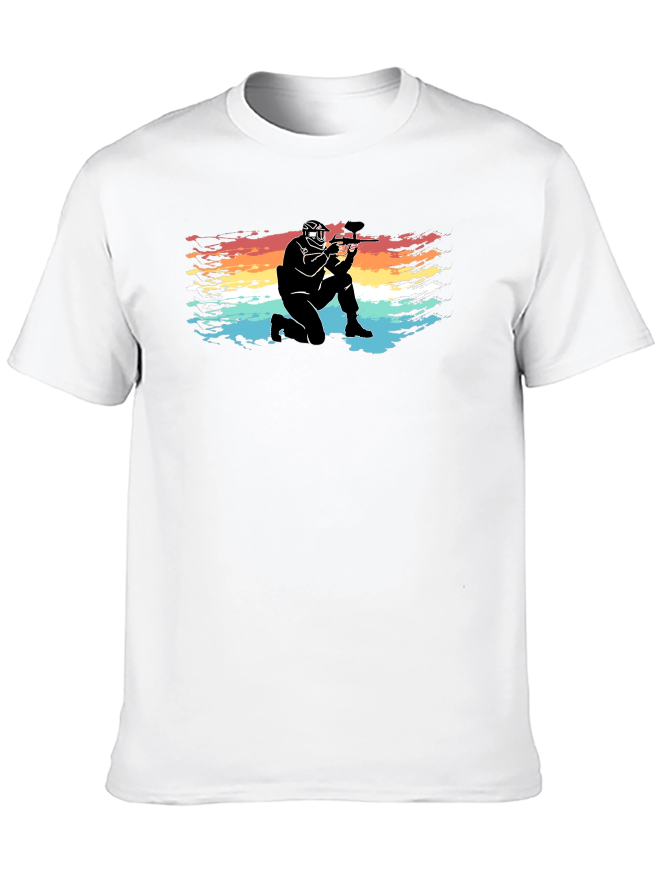 Paintball Player Graphic Tee - Cool Retro Design