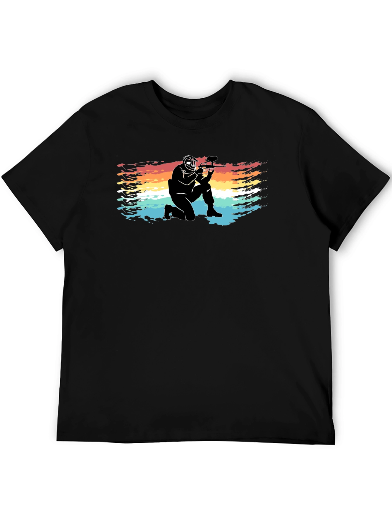 Paintball Player Graphic Tee - Cool Retro Design