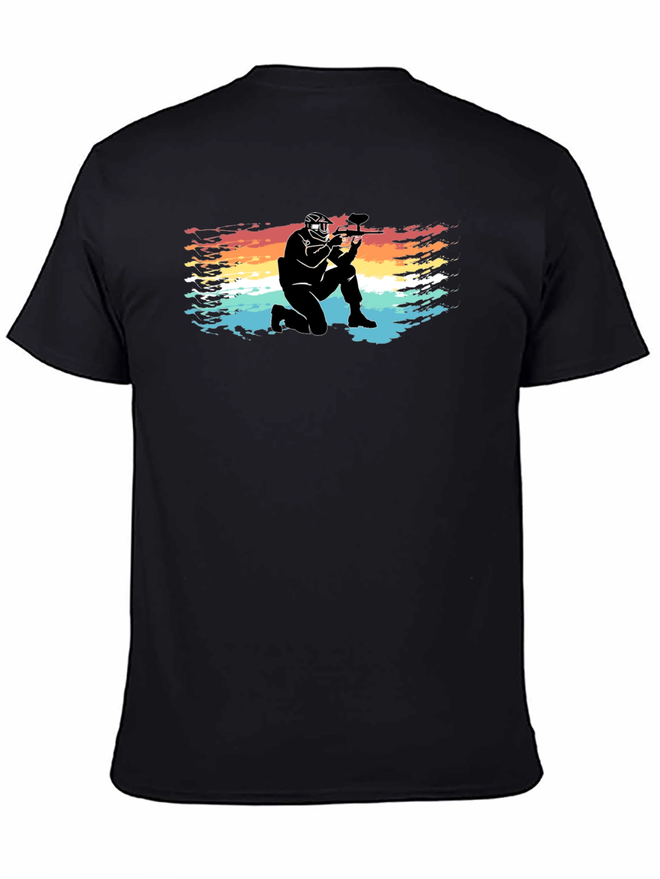 Paintball Player Graphic Tee - Cool Retro Design