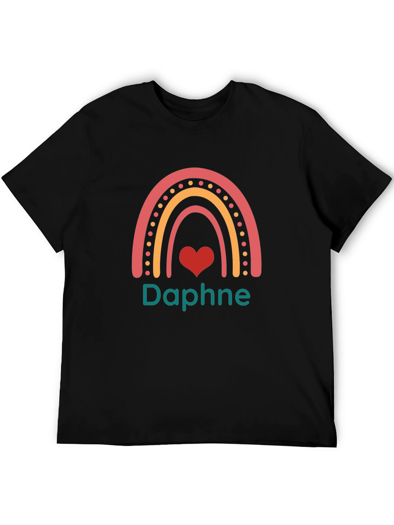 Personalized Rainbow Heart T-Shirt for Daphne