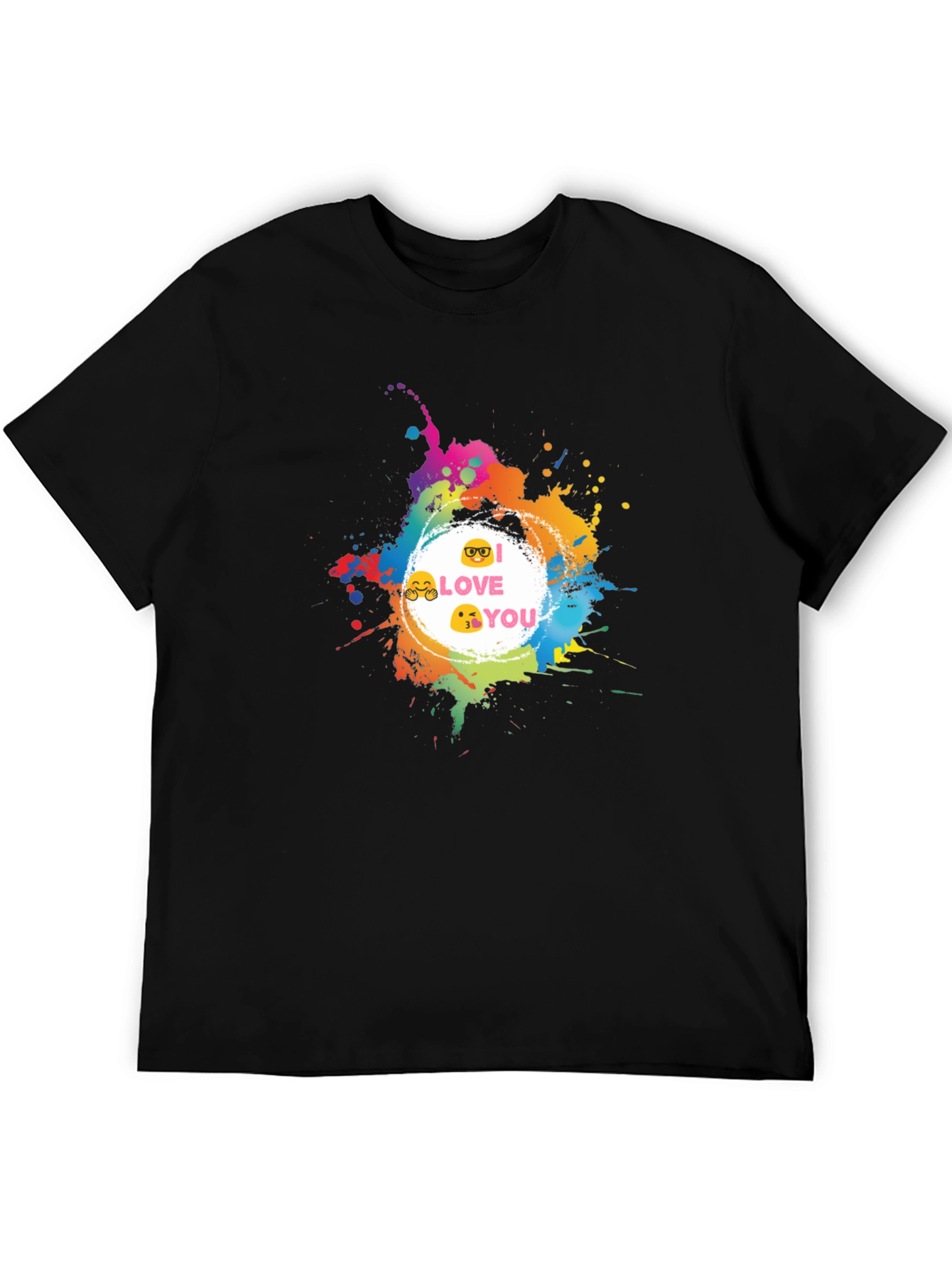 Emoji Love Graphic Tee - Black Casual T-Shirt