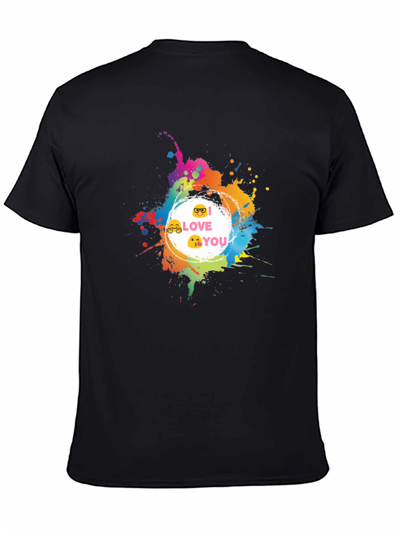 Emoji Love Graphic Tee - Black Casual T-Shirt