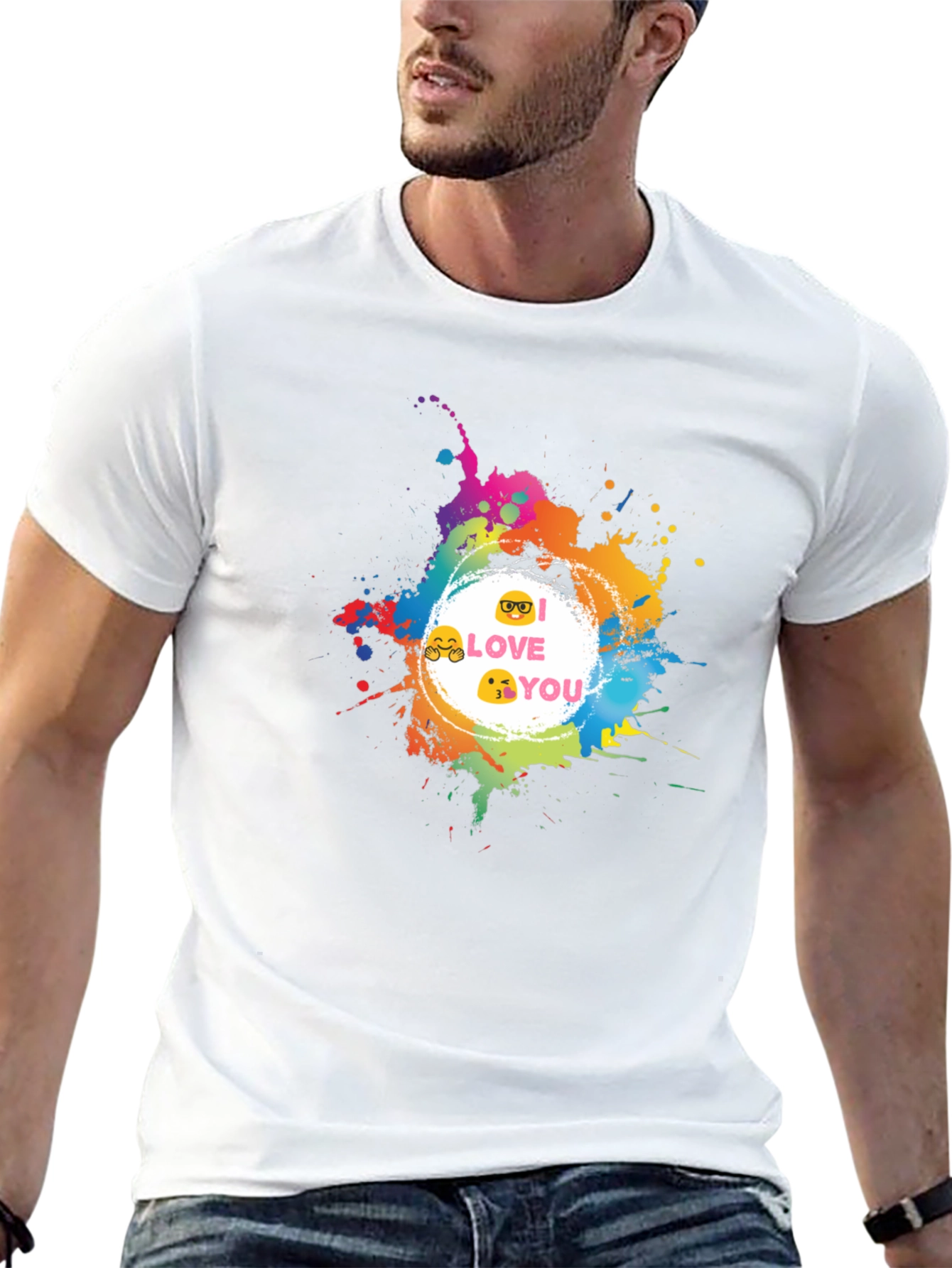 Emoji Love Graphic Tee - Black Casual T-Shirt