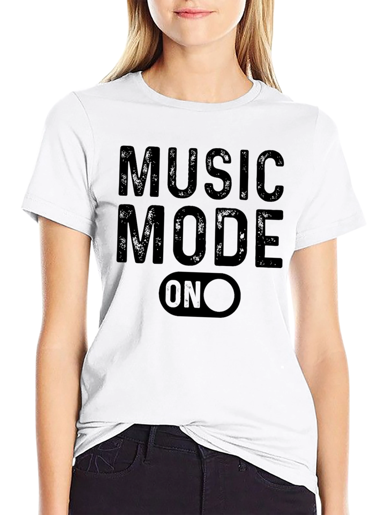 Music Mode On Black Graphic T-Shirt