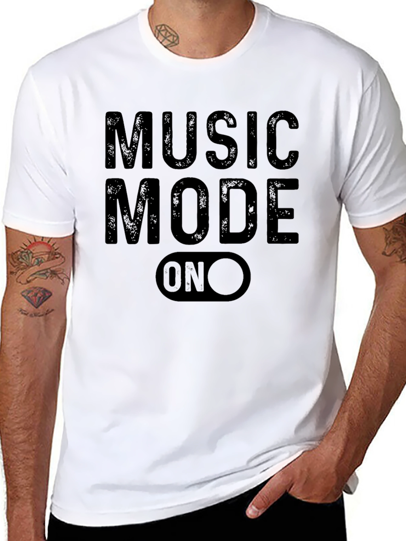 Music Mode On Black Graphic T-Shirt