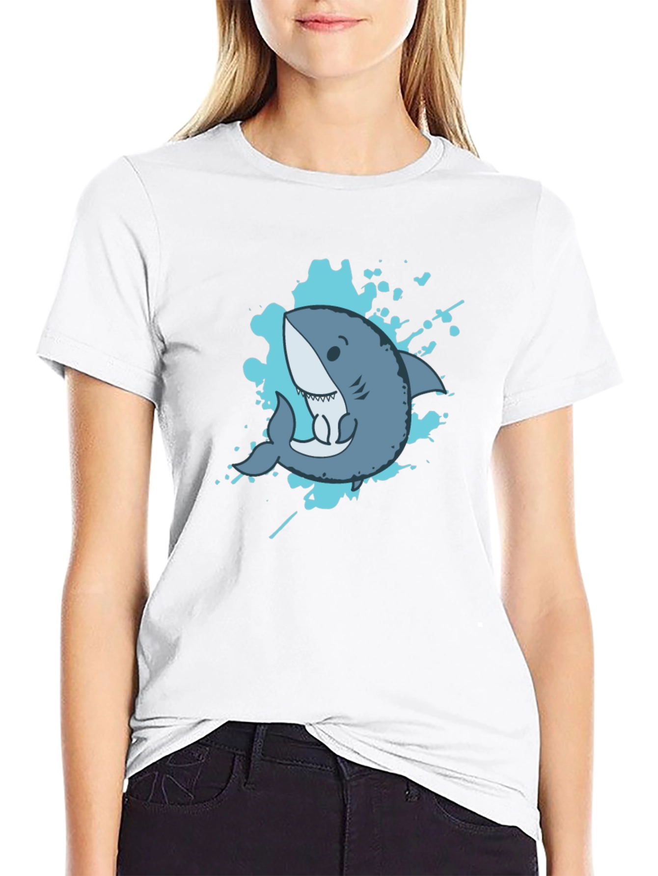 Shark Graphic Tee - Mens Black Short Sleeve