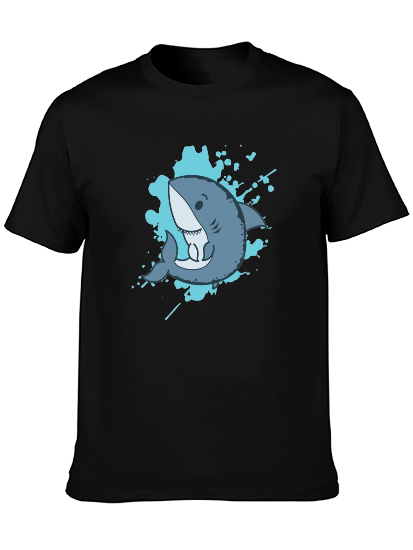 Shark Graphic Tee - Mens Black Short Sleeve