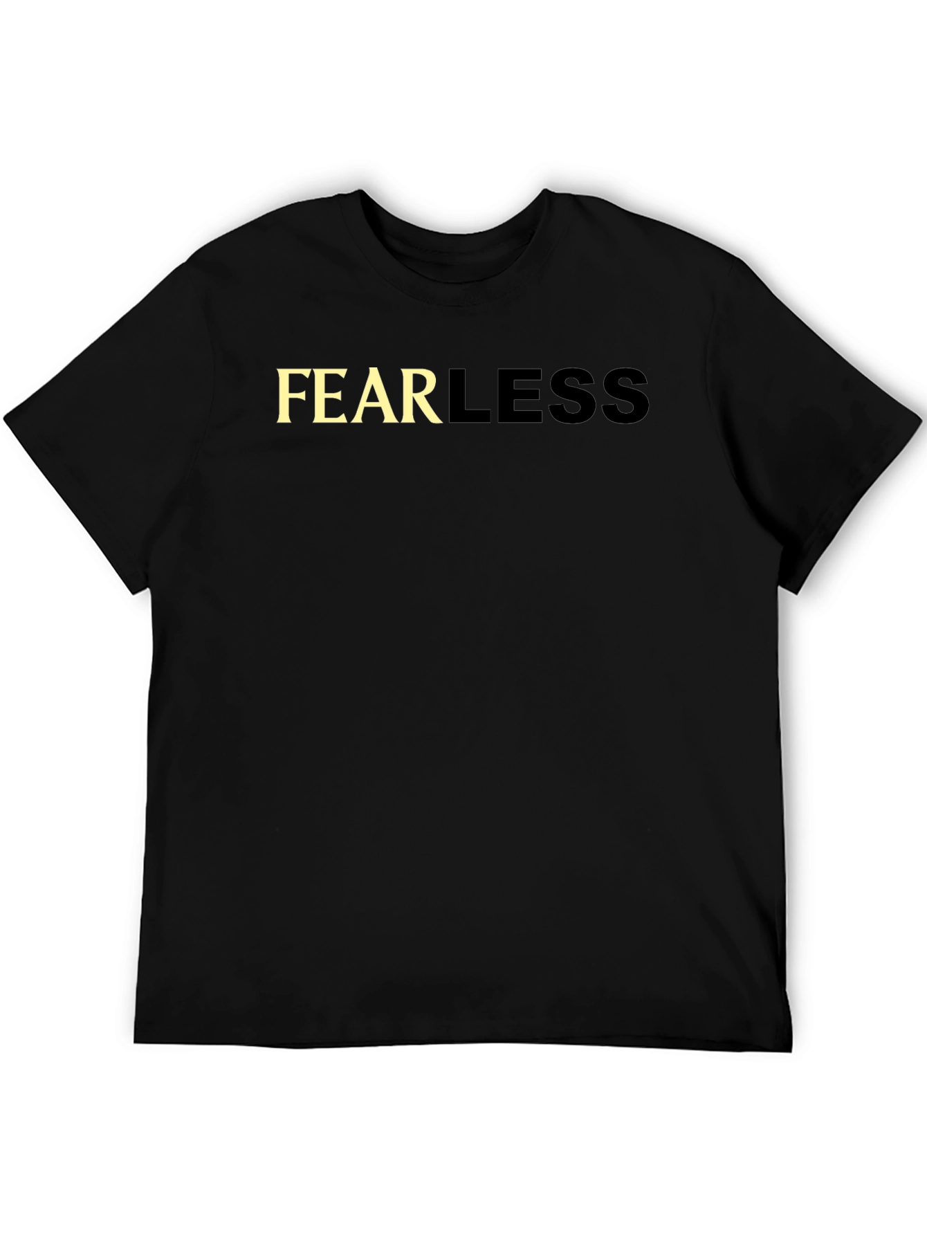 Fearless Graphic Tee - Black Cotton Casual T-Shirt