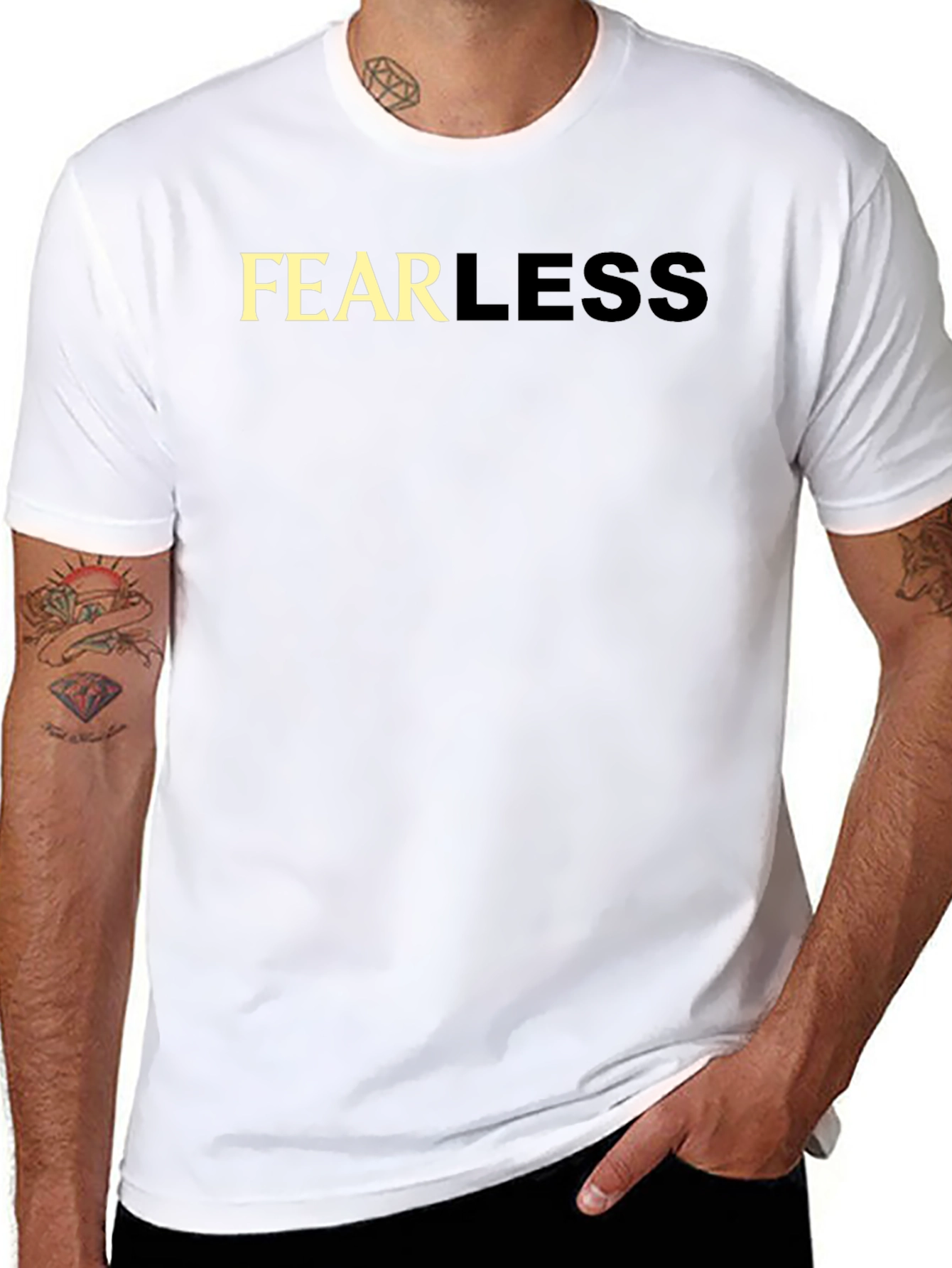Fearless Graphic Tee - Black Cotton Casual T-Shirt
