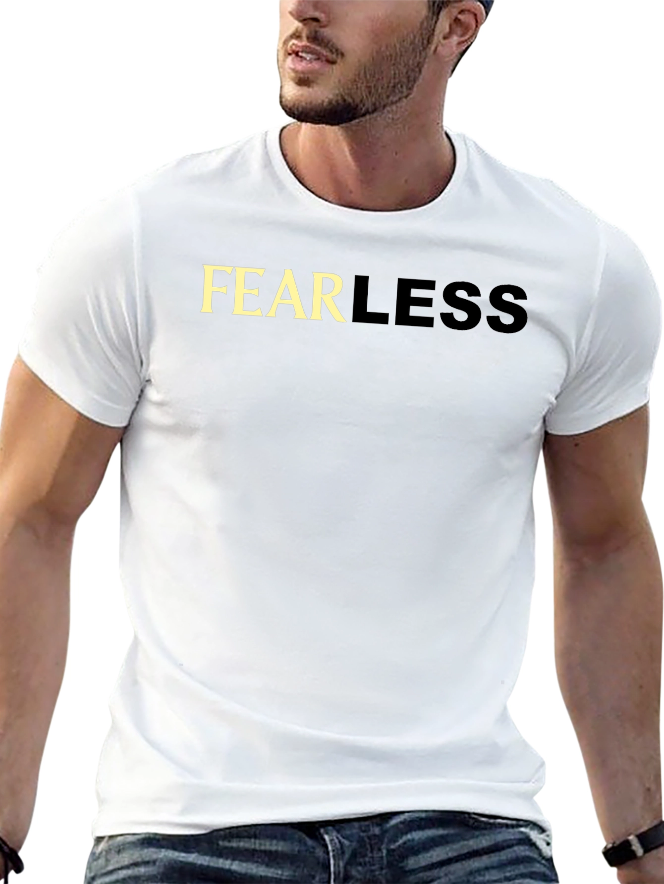 Fearless Graphic Tee - Black Cotton Casual T-Shirt