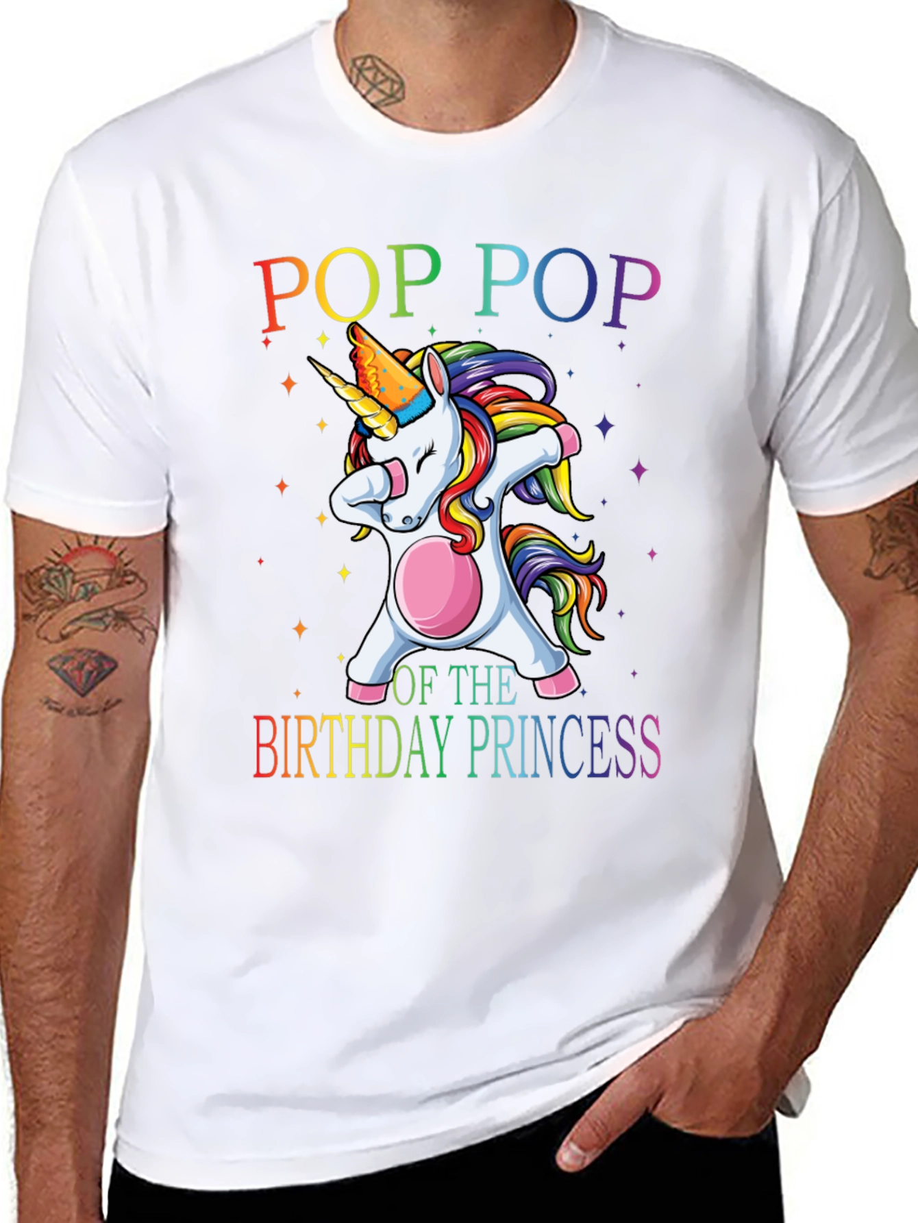 Pop Pop Birthday Princess Unicorn T-Shirt