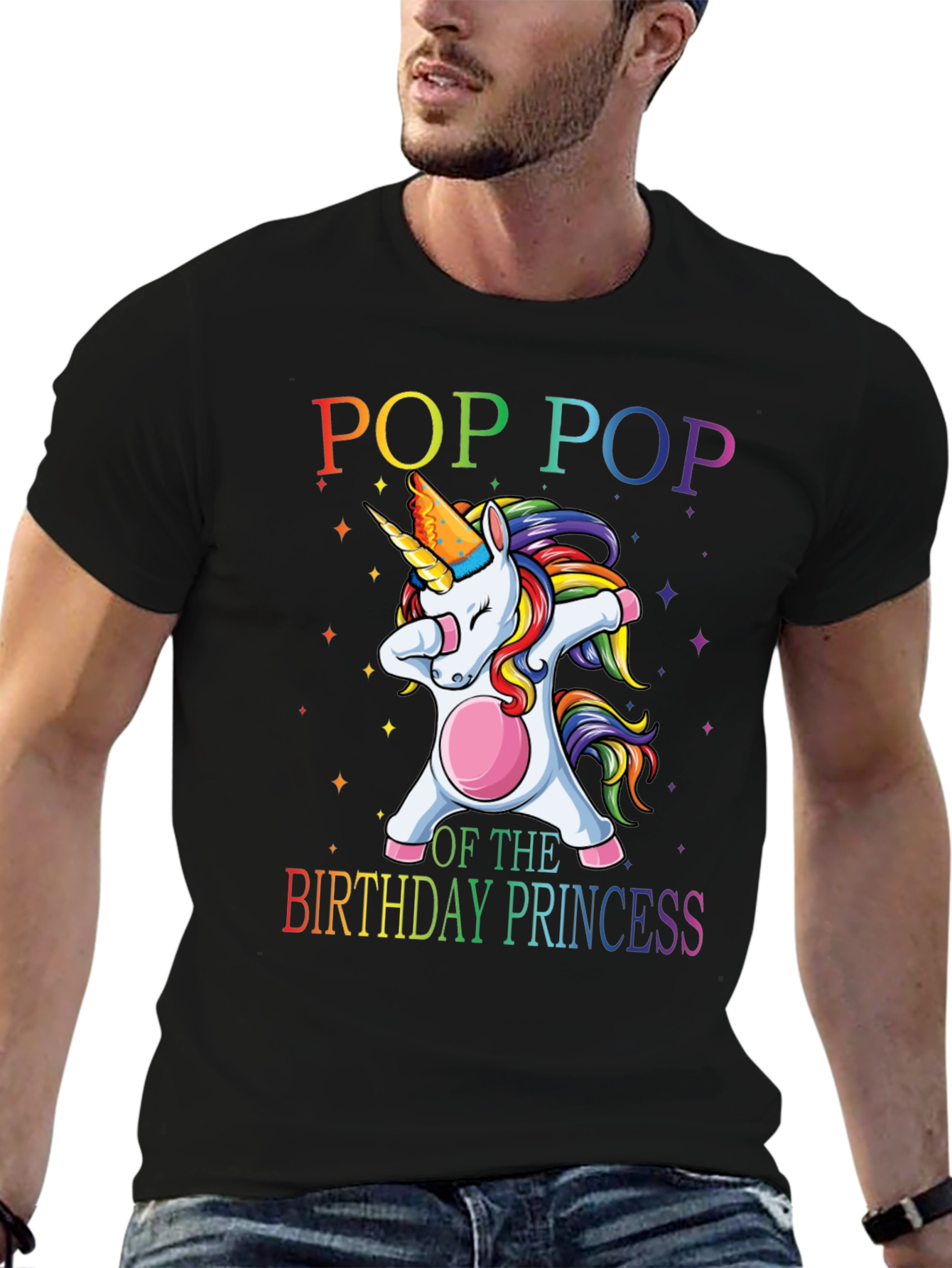 Pop Pop Birthday Princess Unicorn T-Shirt