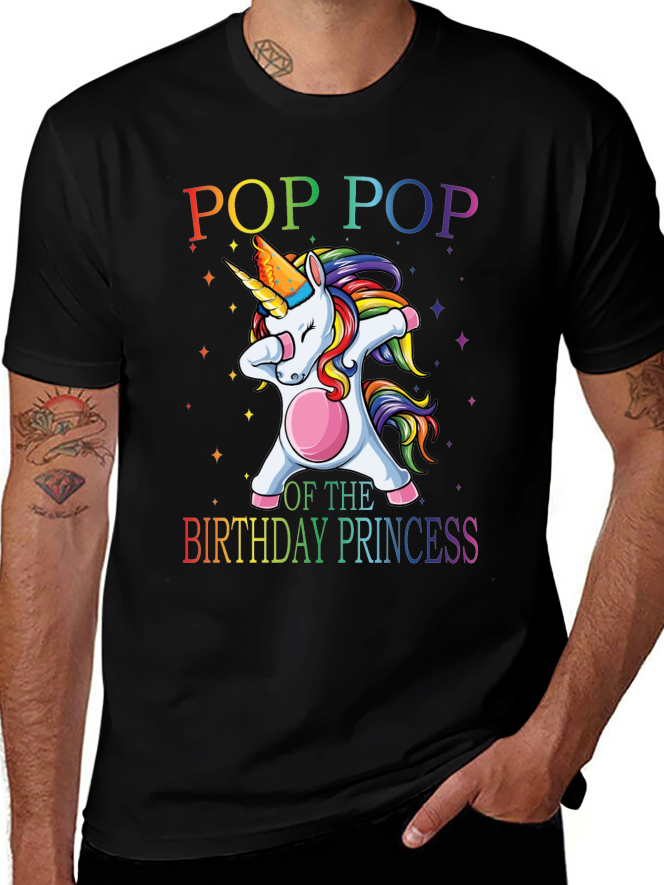 Pop Pop Birthday Princess Unicorn T-Shirt