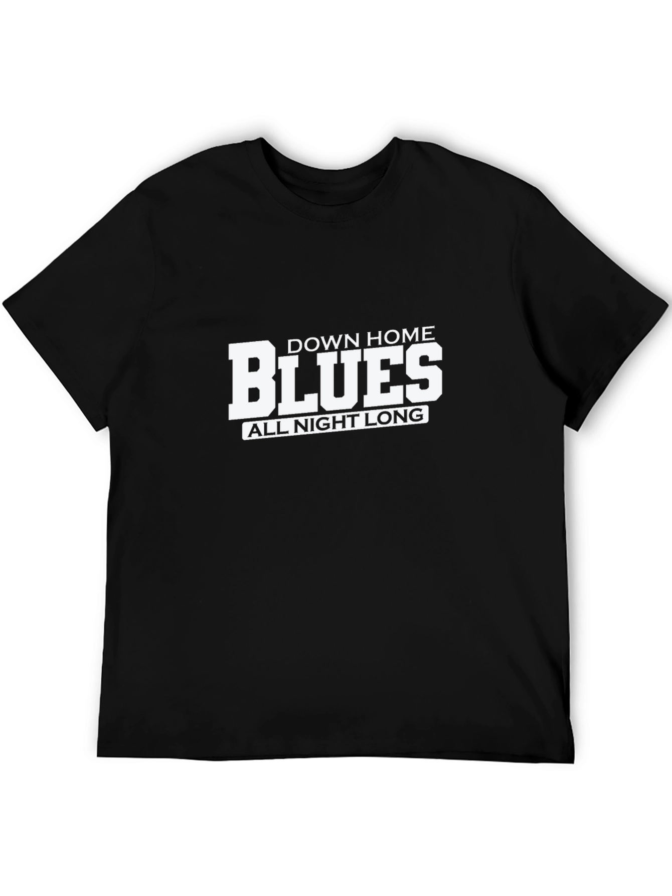Down Home Blues All Night Long Black T-Shirt