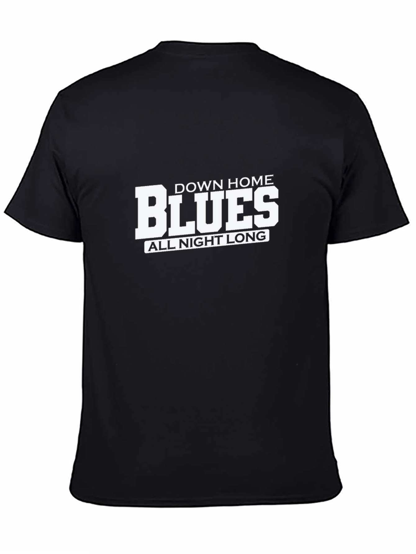 Down Home Blues All Night Long Black T-Shirt