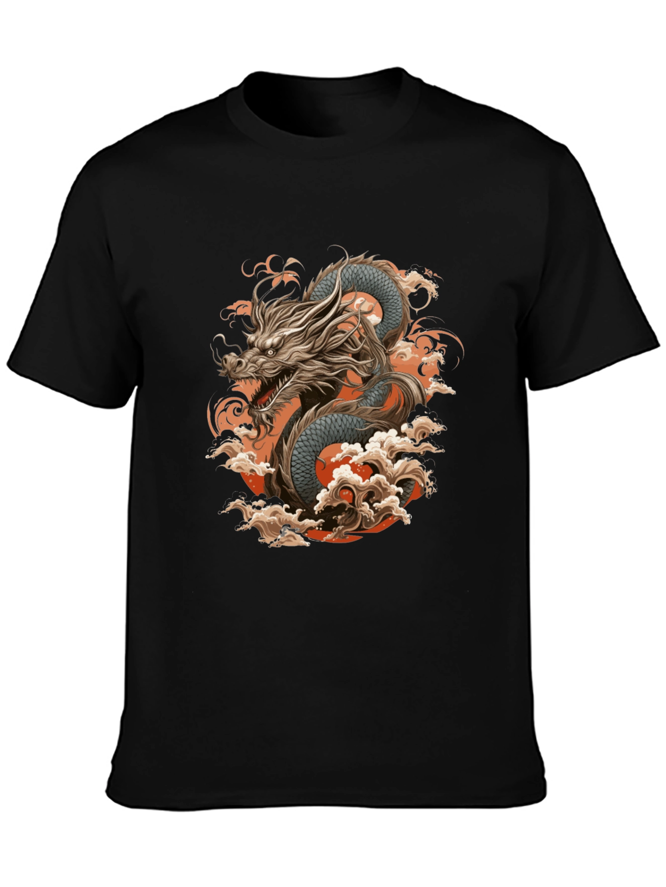 Dragon Graphic Print Black T-Shirt for Men