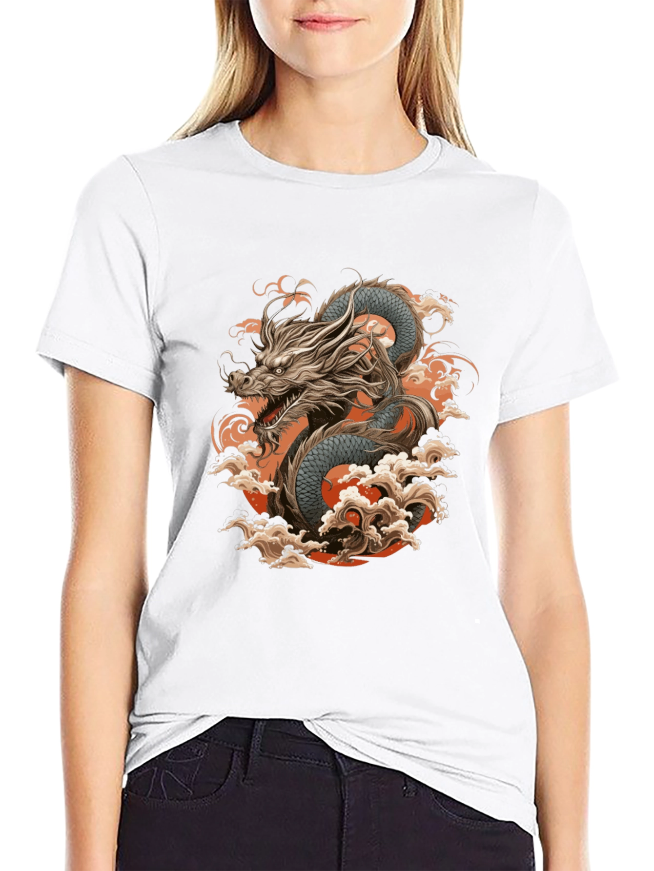Dragon Graphic Print Black T-Shirt for Men