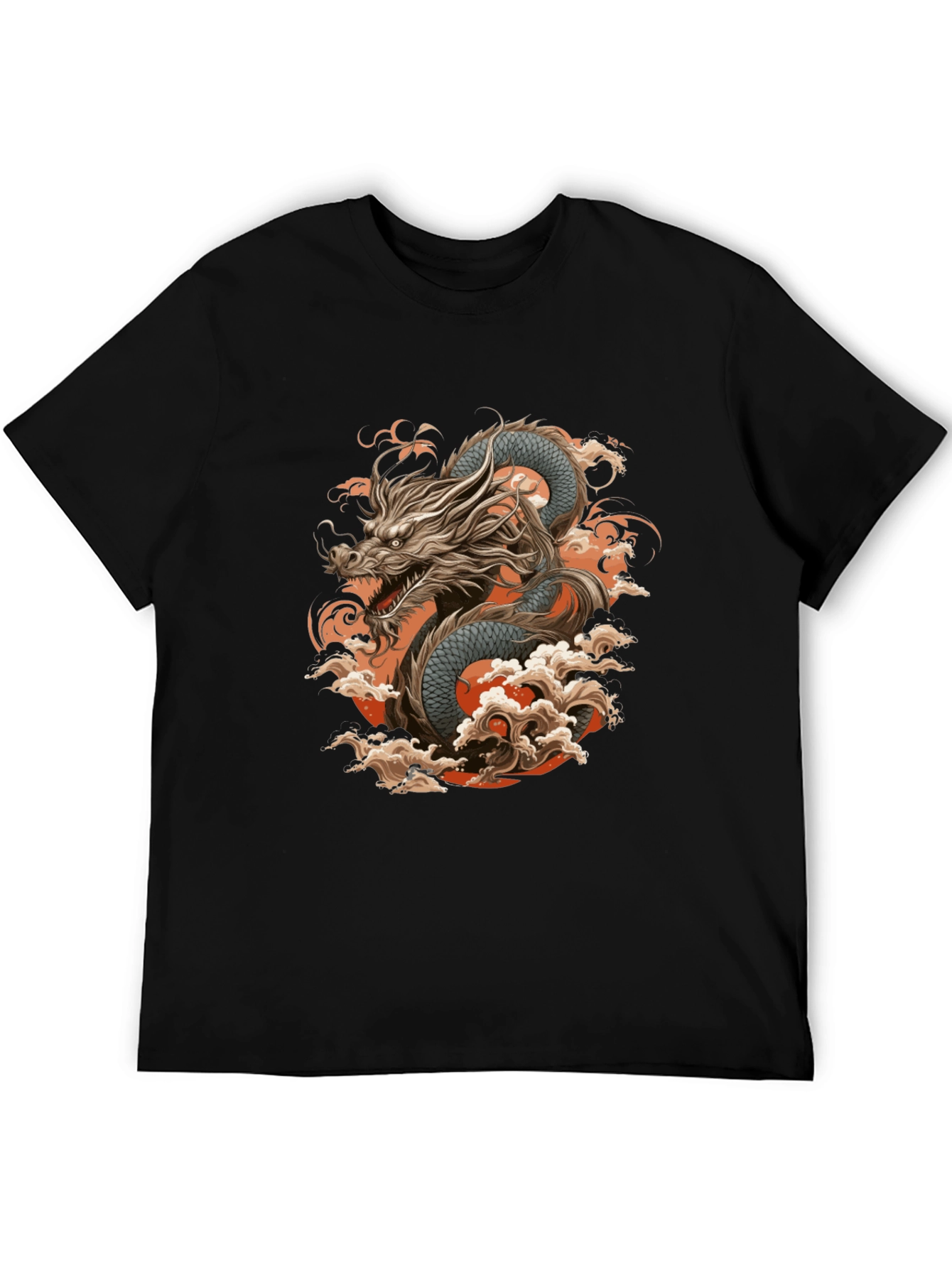 Dragon Graphic Print Black T-Shirt for Men
