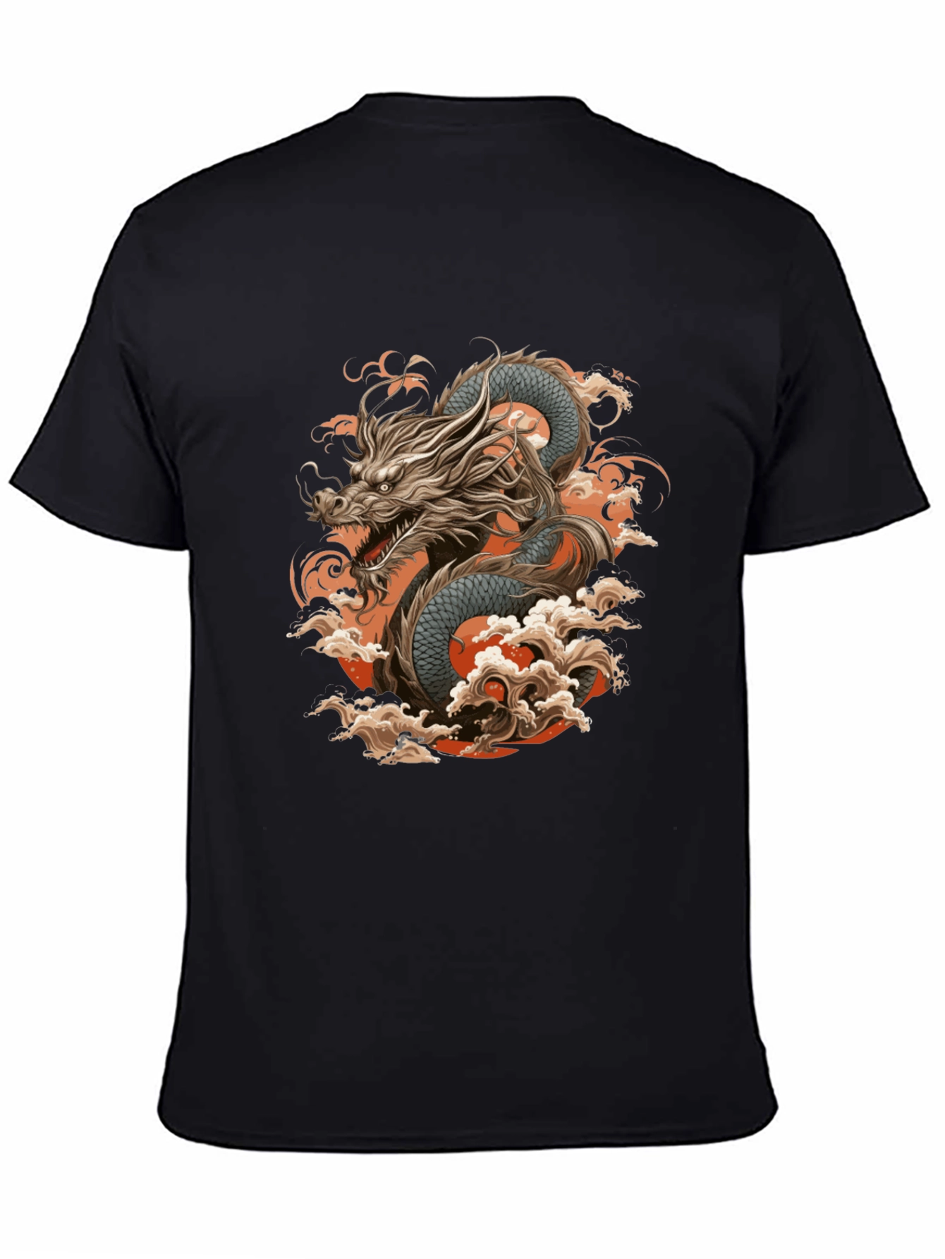 Dragon Graphic Print Black T-Shirt for Men