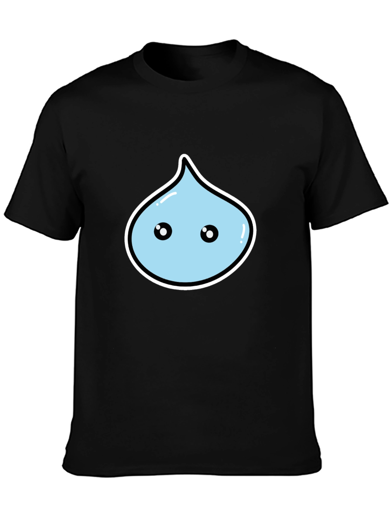 Kawaii Droplet Graphic Black T-Shirt