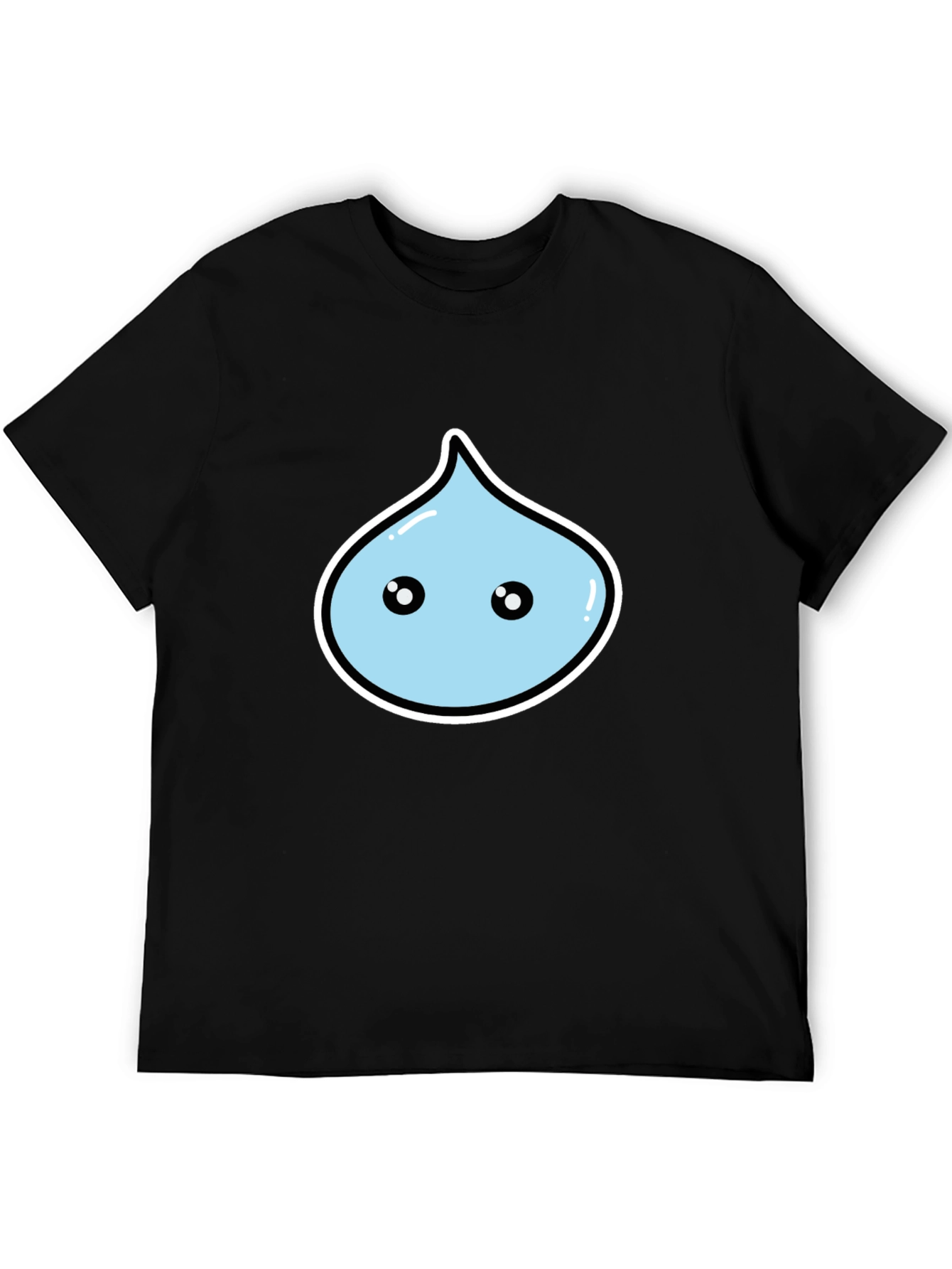 Kawaii Droplet Graphic Black T-Shirt