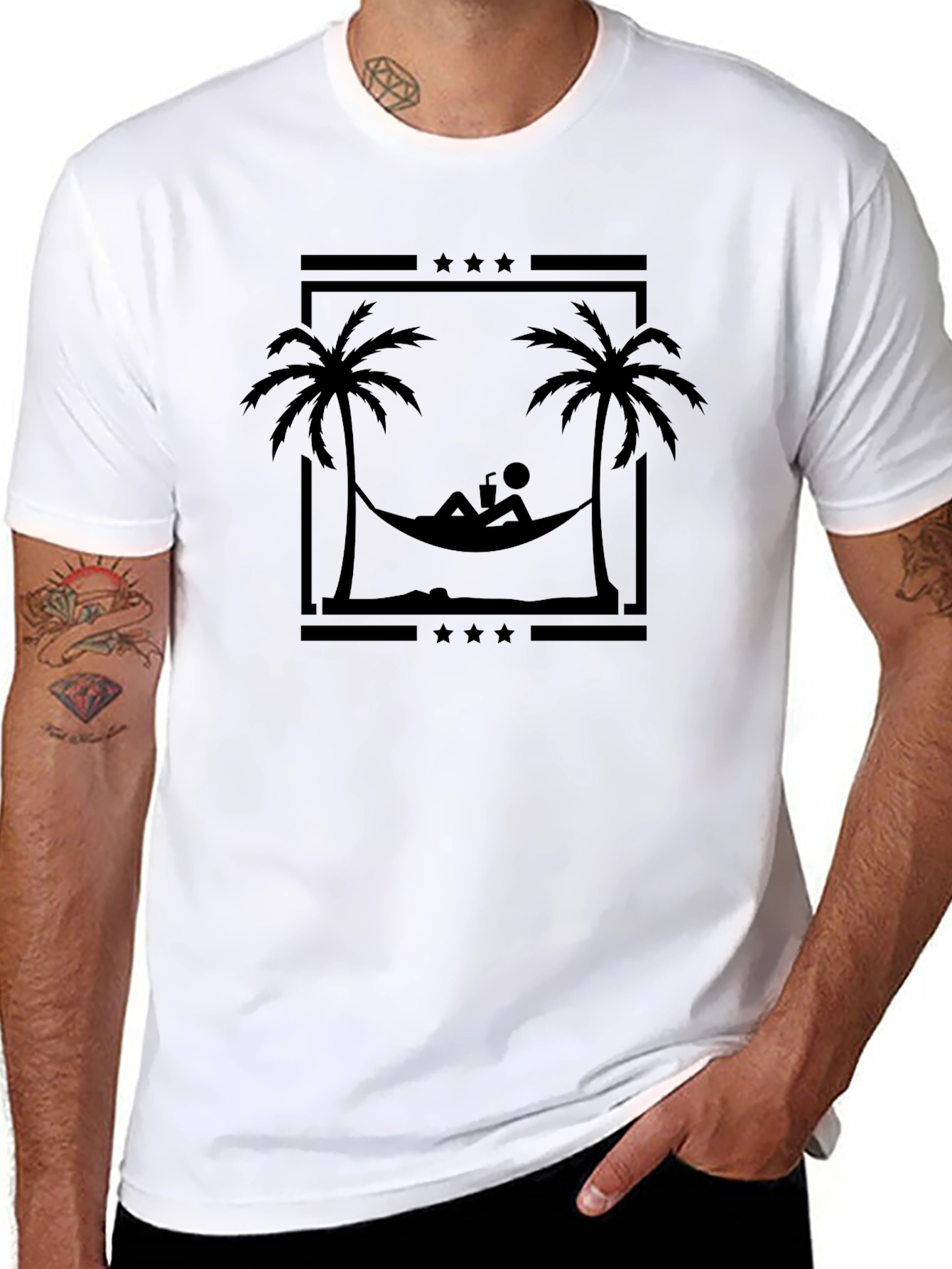 Relaxing Hammock Scene Graphic Tee