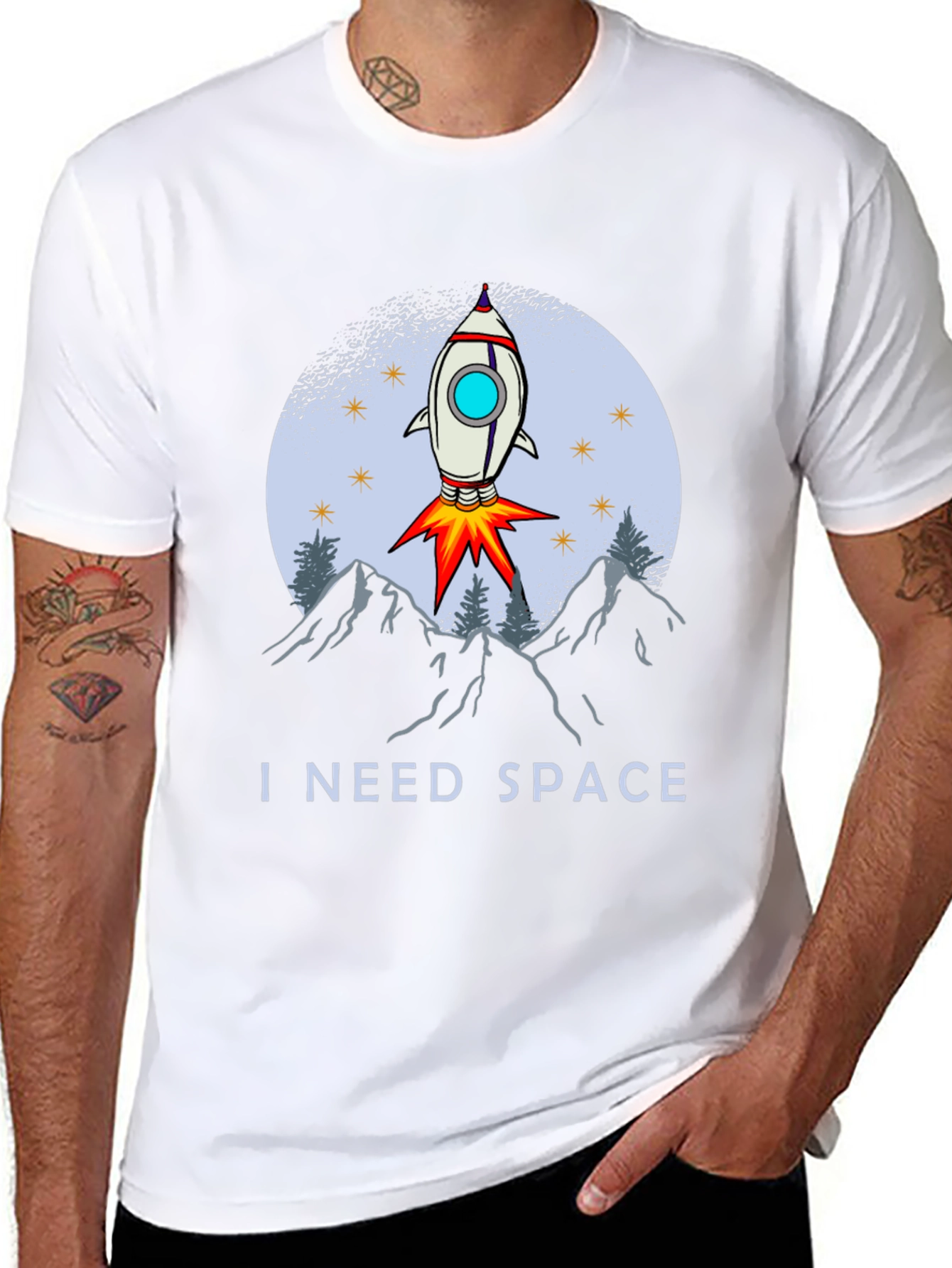 I Need Space T-Shirt - Rocket Launch Graphic Tee
