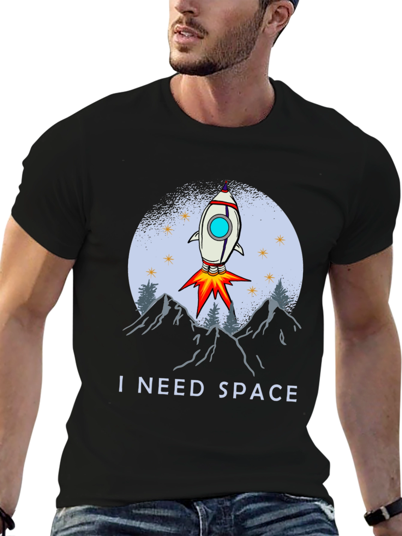 I Need Space T-Shirt - Rocket Launch Graphic Tee