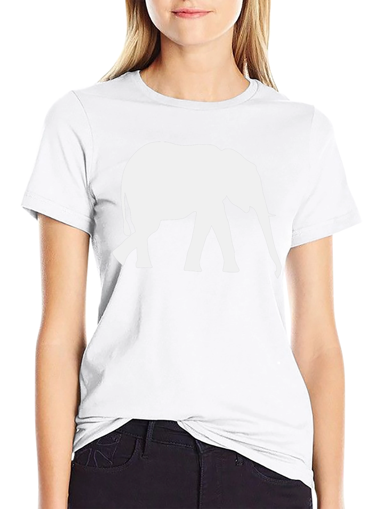 Elephant Graphic T-Shirt - Black Animal Print