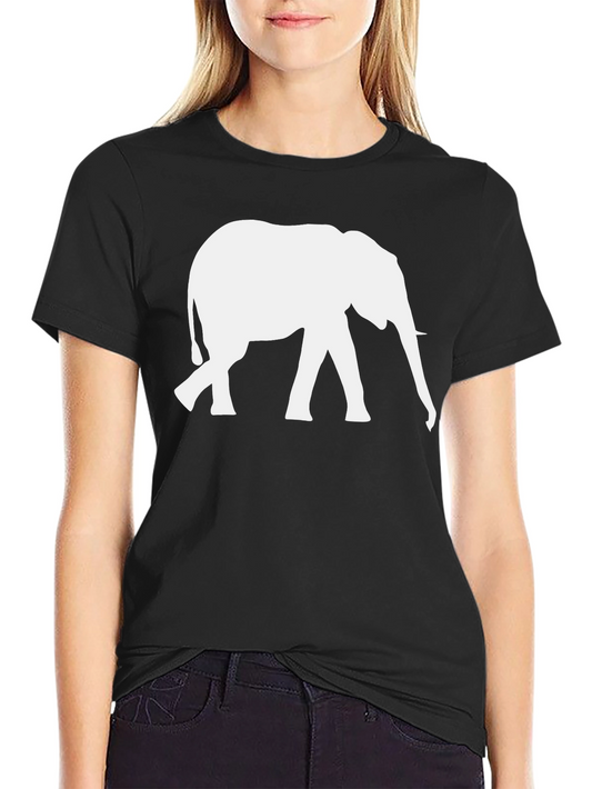 Elephant Graphic T-Shirt - Black Animal Print