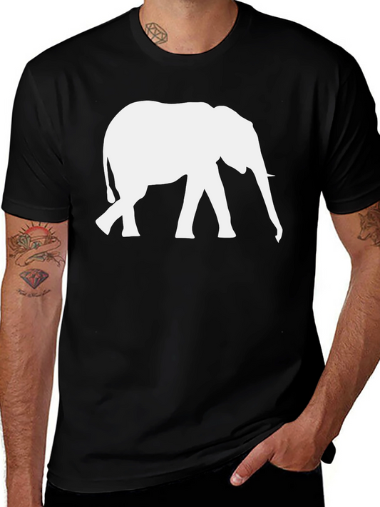 Elephant Graphic T-Shirt - Black Animal Print