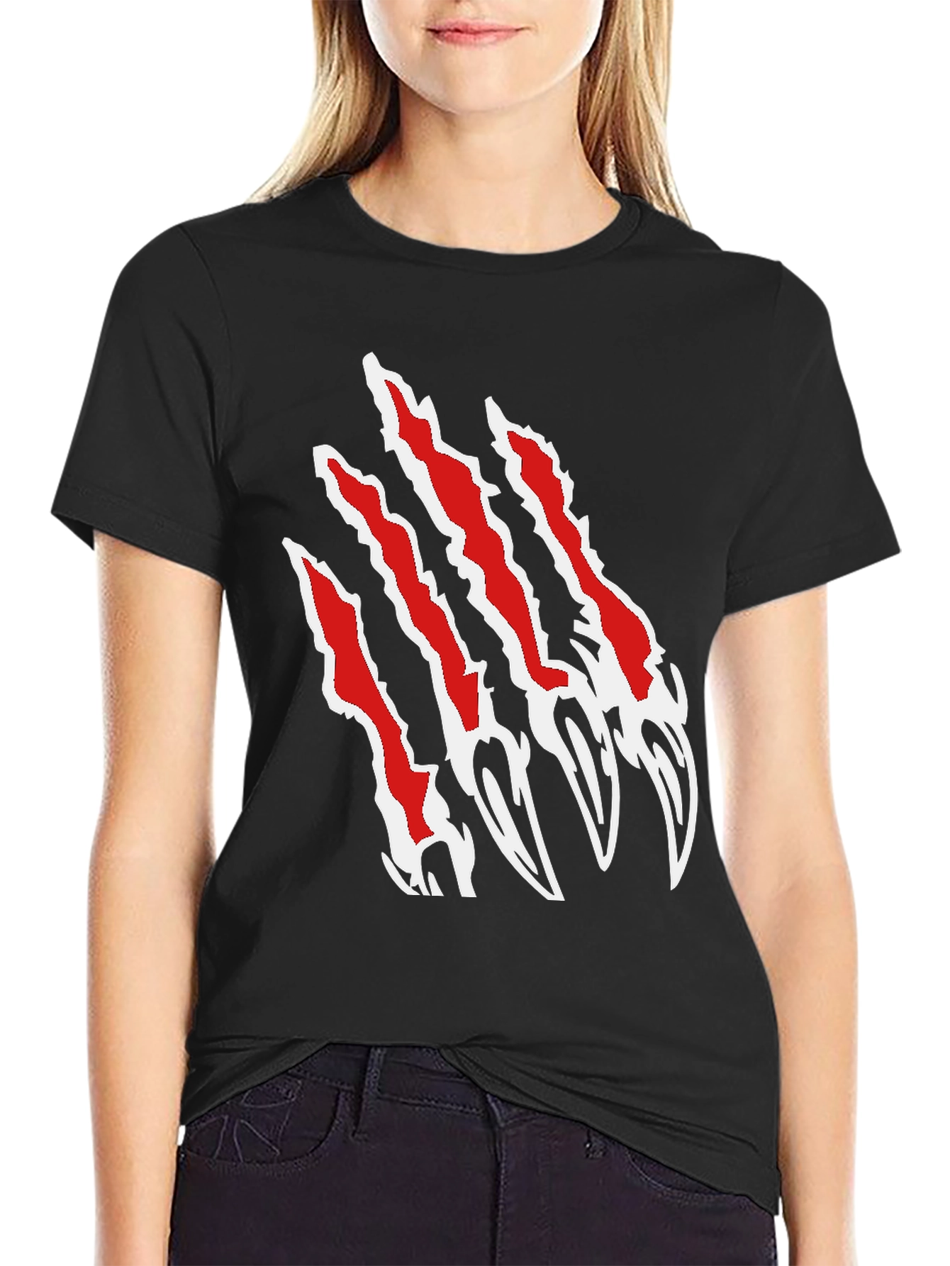 Claw Scratch Graphic Black T-Shirt