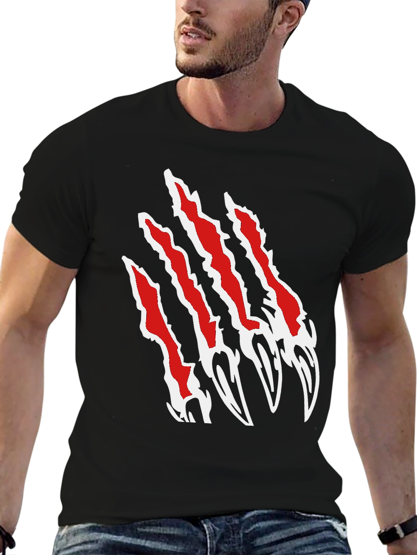 Claw Scratch Graphic Black T-Shirt